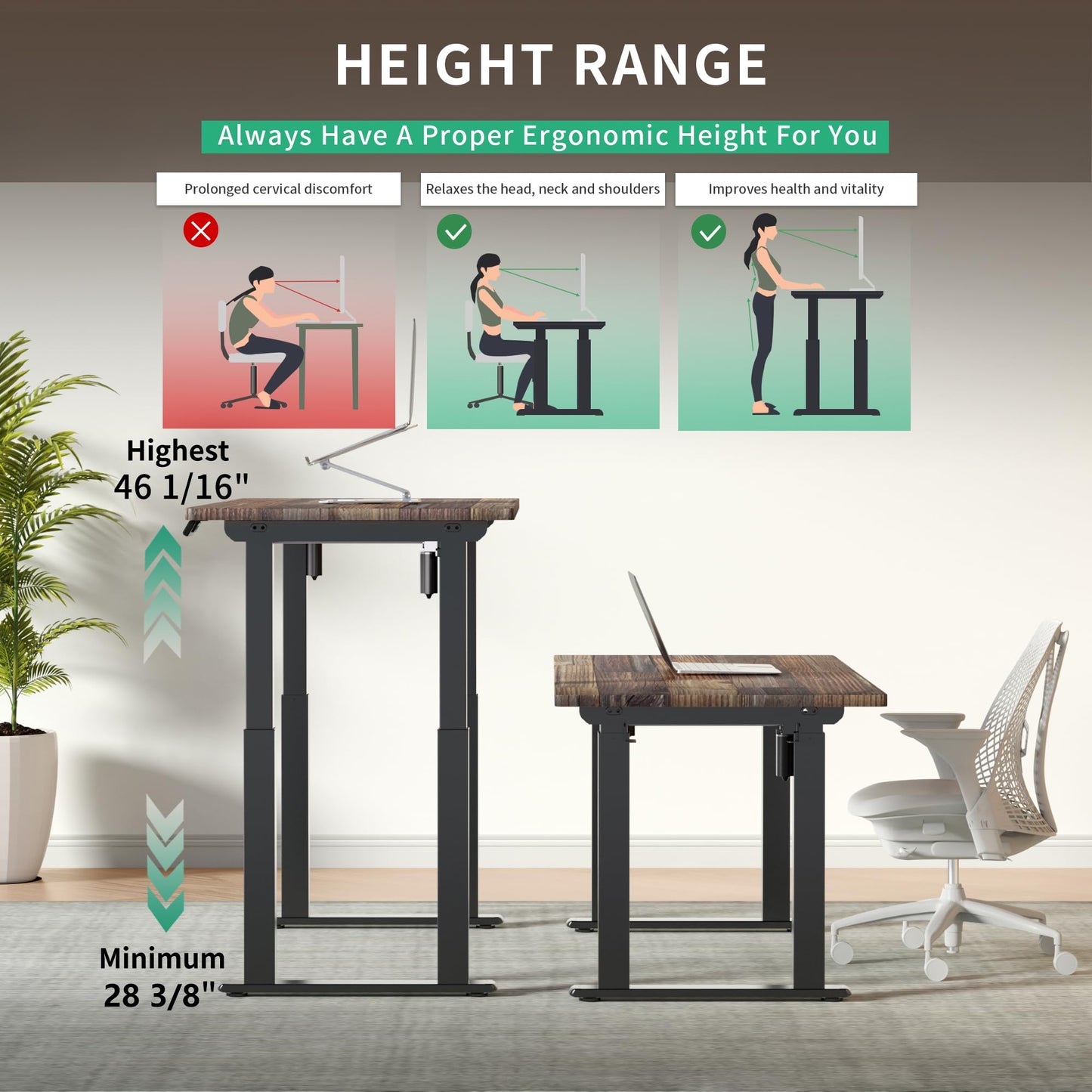 JWX 4-Leg Standing Desk Frame with Dual Motors, Electric Height Adjustable Desk Base, Heavy Duty 330 lbs Load, Fits Desktop 39″–79″, Anti-Collision, Memory Presets, Black Frame Only