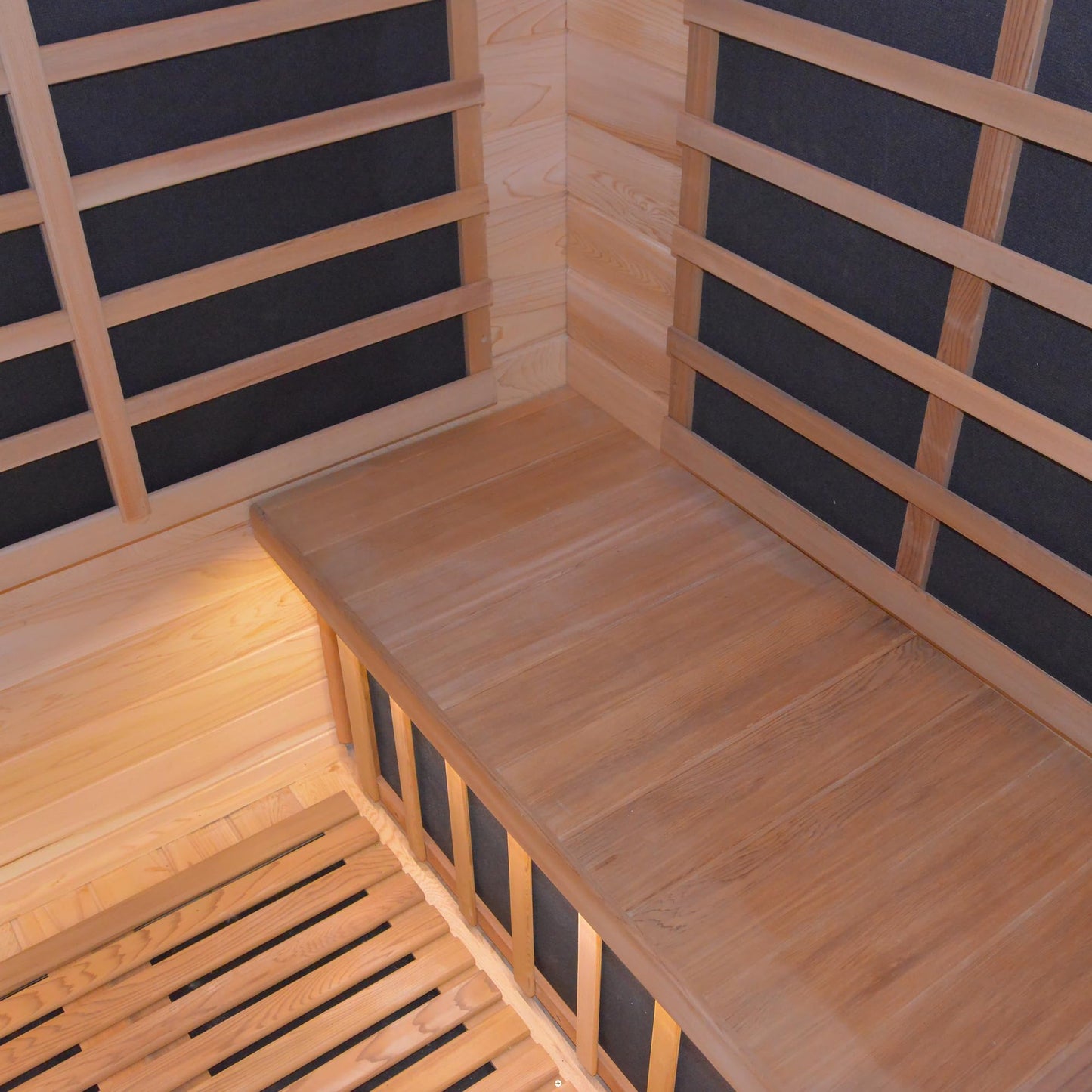 Netwboz Outdoor Sauna for 4 People, 2600W Cedar & Fir Wood Backyard Cabin with 11 Heaters, Large Family Spa Room with Abyss Lamp