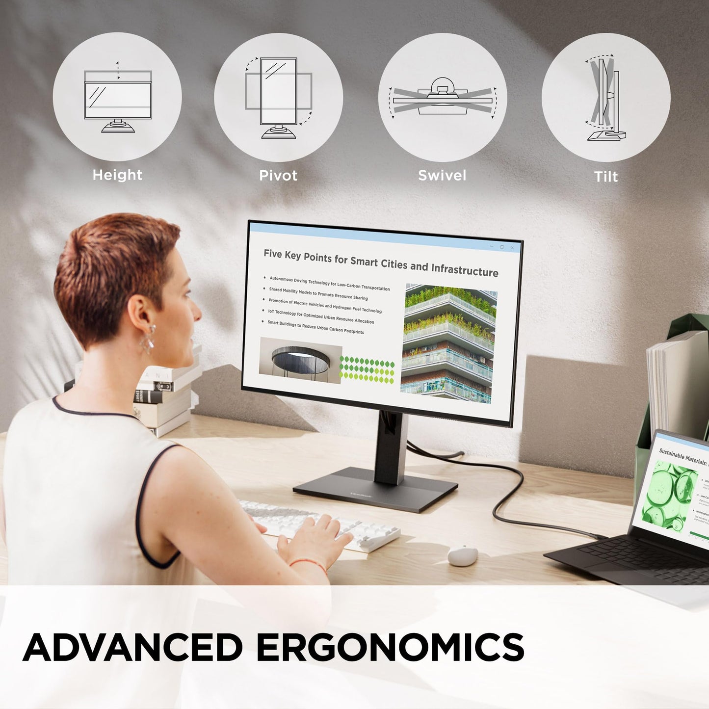 ViewSonic VG2752-2K 27 Inch 1440p Monitor, IPS Display with 100Hz for Smooth Home and Office Productivity, Full Ergonomic Adjustability, 5-Port USB Hub, 65W USB-C, HDMI, and DisplayPort Inputs