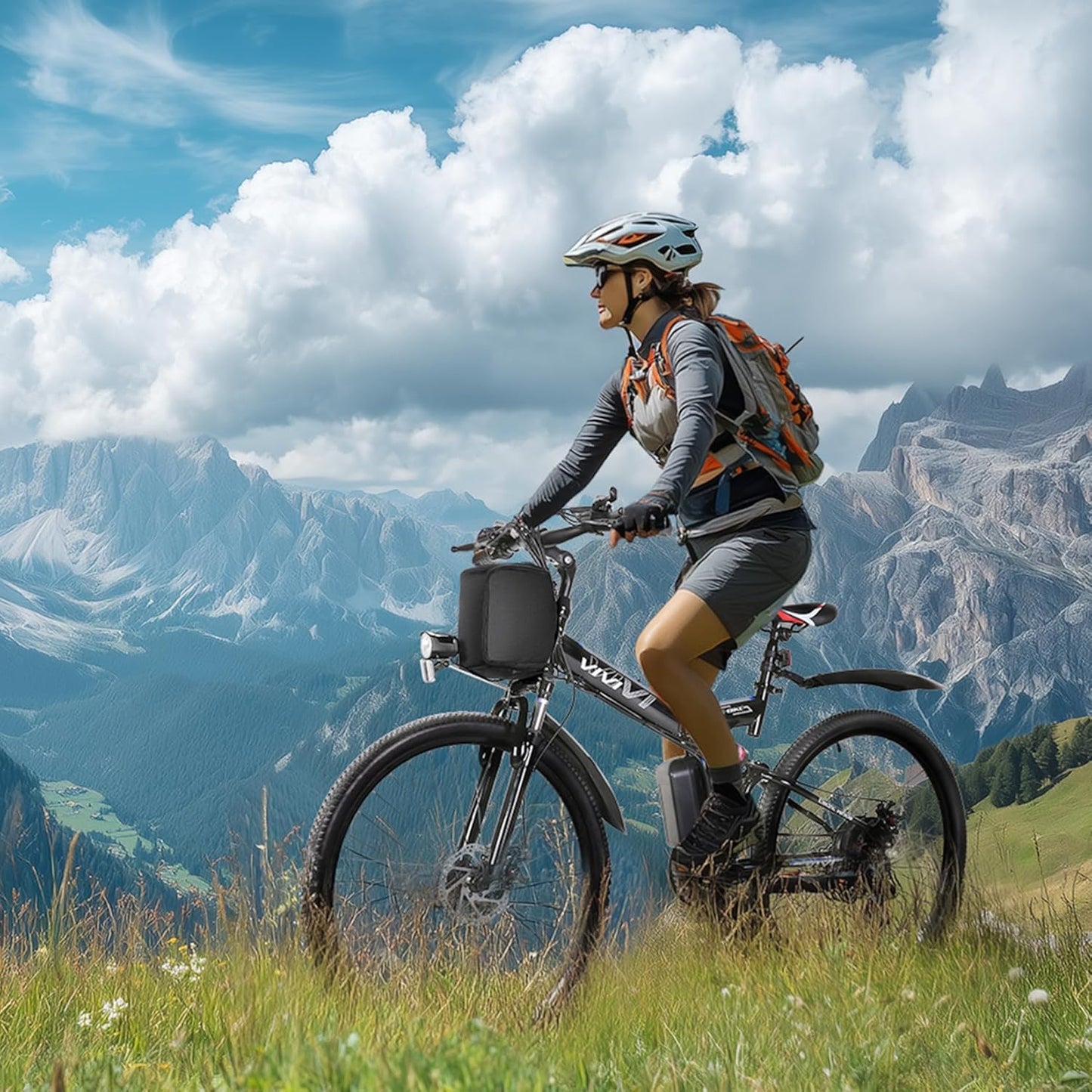 Vivi M026TGB Electric Bike 26" Electric Bike for Adults, 500W Motor Folding Electric Mountain Bike, 48V Removable Battery Ebike, 21 Speed Ebike, Up to 50 Miles, SGS Certified to UL2849