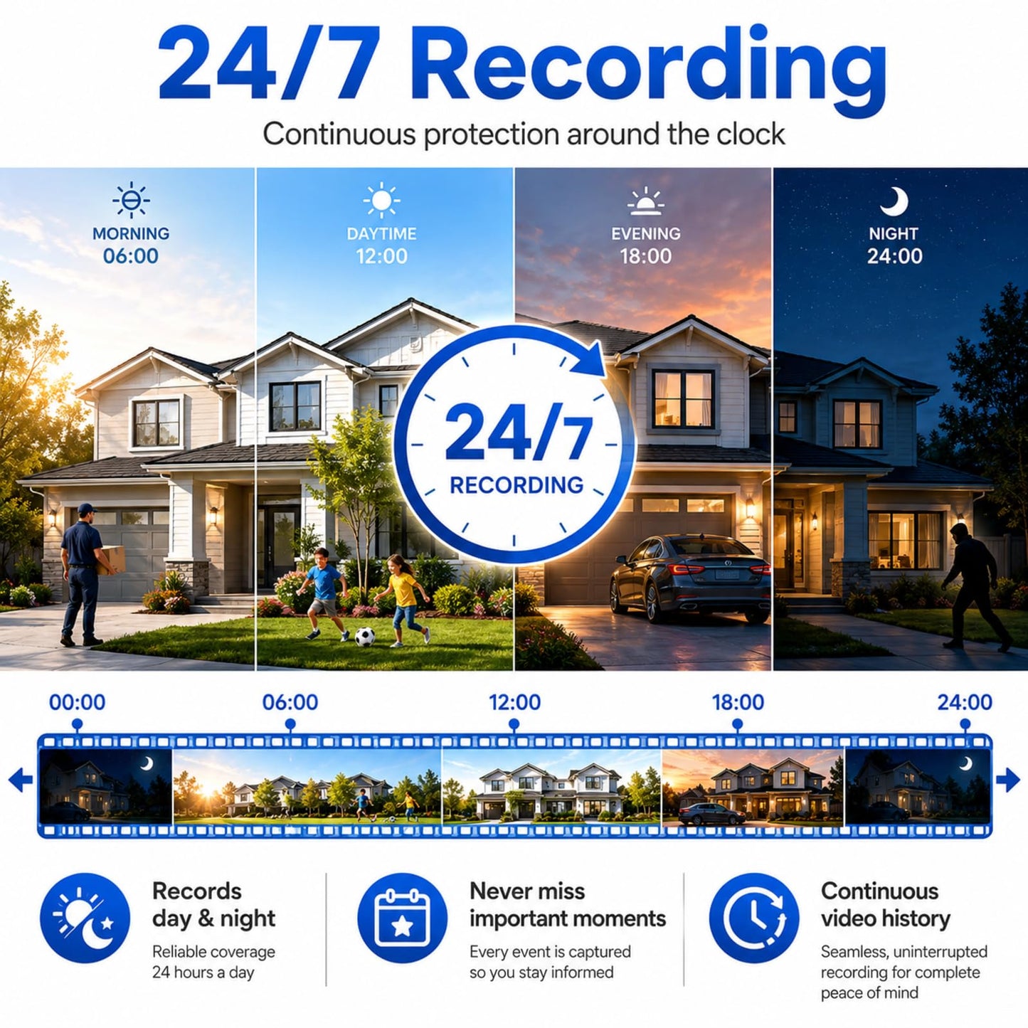2026 Update Firstrend Wireless Security Camera System Outdoor, 2 Way Audio& Human Detection, 8CH System with 4pcs WiFi IP CCTV Cameras for Home Security,IP66 Waterproof,24/7 Recording,No Monthly Fee