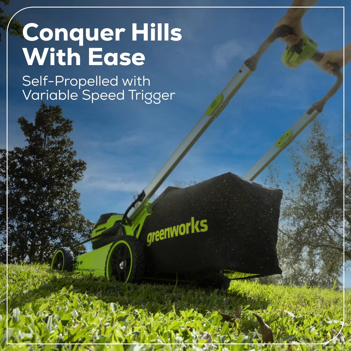 Greenworks 60V 21” Dual-Blade Self-Propelled Lawn Mower with (2) 5.0 Ah Batteries & Rapid Charger