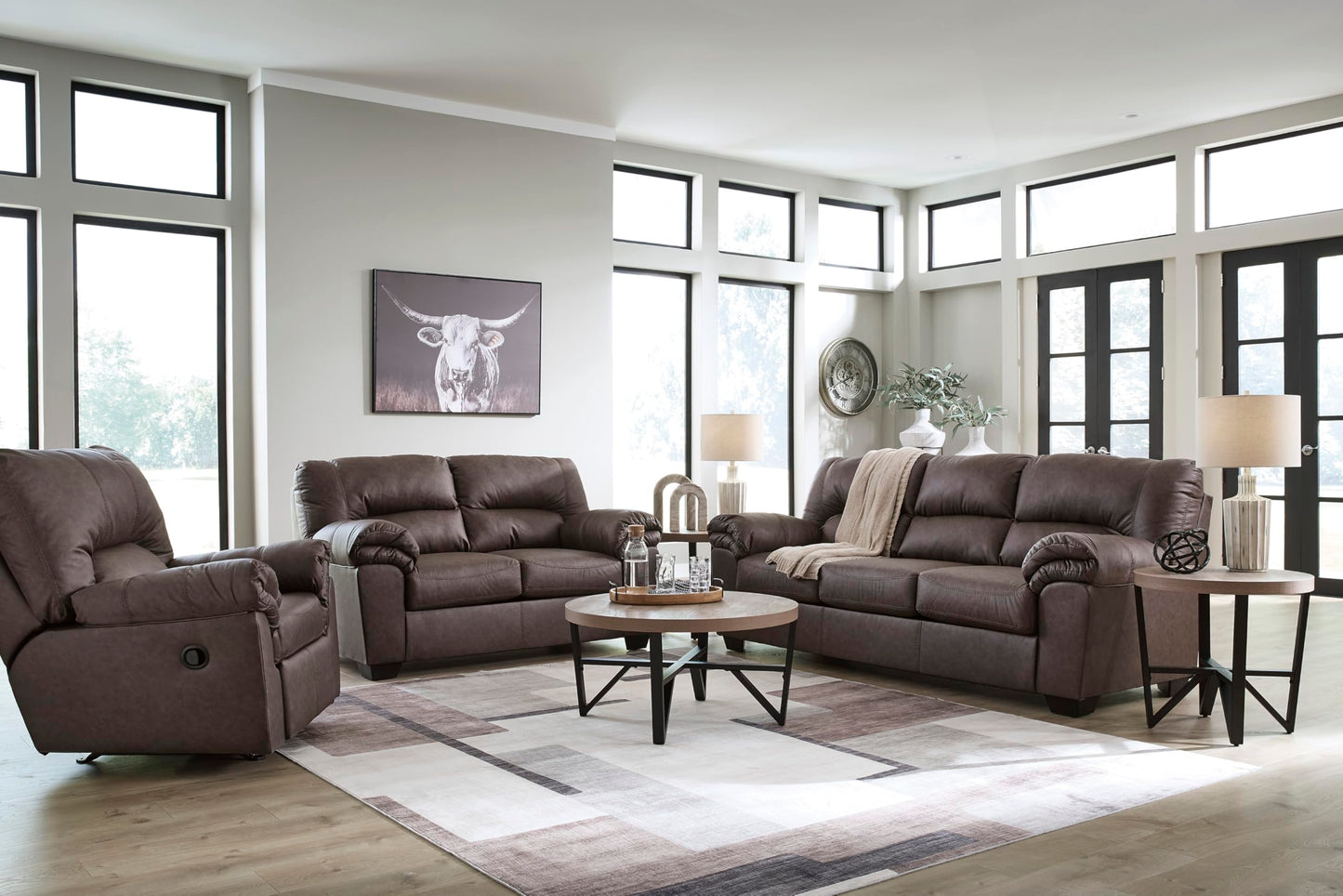 Signature Design by Ashley WalkerPoint Contemporary Sofa with Removable Cushion, Dark Brown
