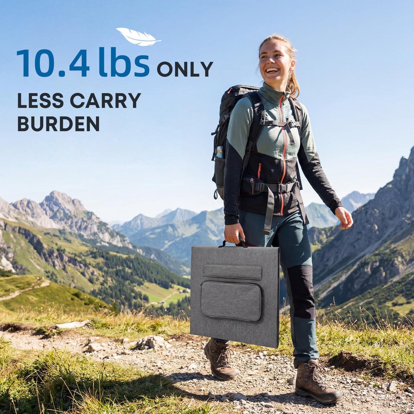 BONAI 200W Solar Panel 12V [Next-Gen BC Tech & Busbar-Free] Superior Power in Cloudy & Low Light, 10.4 lbs Ultra-Light Foldable Solar Charger, MC4/USB-C/USB-A for Power Station, RV, Camping, Off-Grid