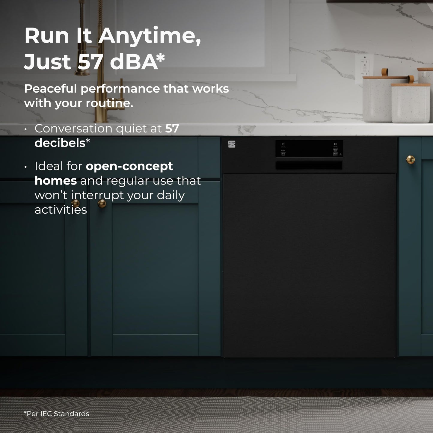 Kenmore 22-14589 24" Built-In Dishwasher - UltraWash, SmartWash, Sanitize Rinse, SmartDry, and Leak Detection - 14 Place Settings - 57 DBA - ENERGY STAR Certified - 24" - Black