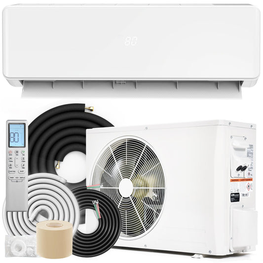 YITAHOME 20 SEER2 18000BTU Mini Split AC/Heating System 208-230V, Pre-charged Inverter AC Cool & Heat Up to 1250 Sq. Ft, Pure Design, Compatible with 3 Level Eco Mode, Complete Installation Kit, White