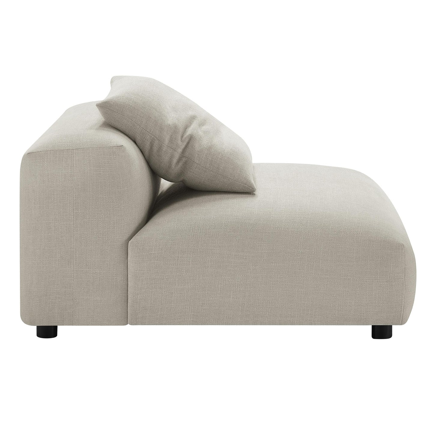 Modway Solace Fabric Upholstered 2-Piece Modular Sofa in Linen - Comfy Upholstered Deep Seat Loveseat - Modern 2-Seat Armless Sectional Chairs - Oversized Loveseat Set for Living Room