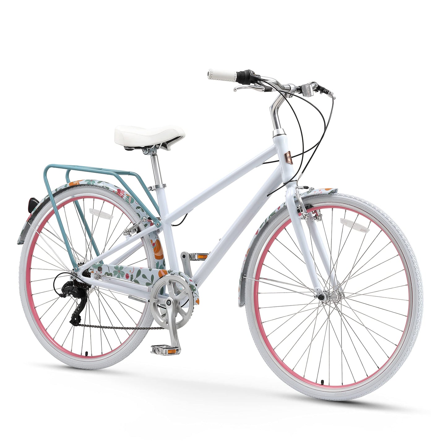 sixthreezero A/O Reach Your Destination Women's Limited 7-Speed Hybrid Commuter Bicycle, Stitched Floral