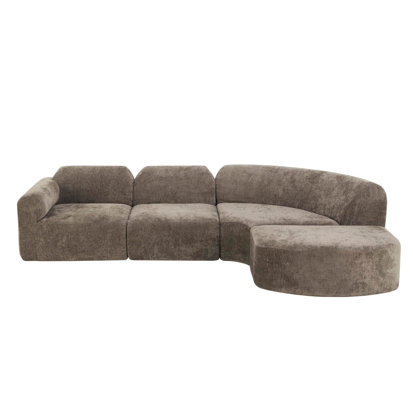 Christopher Knight Home Midel 111" Modular L-Shape Sofa Couch with Chaise Lounge, Modern Boneless Sofa for Living Room, Fabric Upholstered Cloud Couch with Deep Seat, Dark Brown