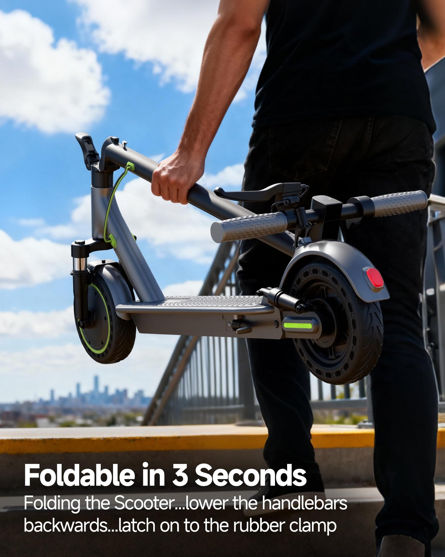 Roinside Scooter for Adults- 8.5" Solid Tires/350W Motor, 19 MPH Digital Display, Up to 16 Miles Long-Range Commuting Folding E-Scooter for Adults with Dual Braking System, App Control