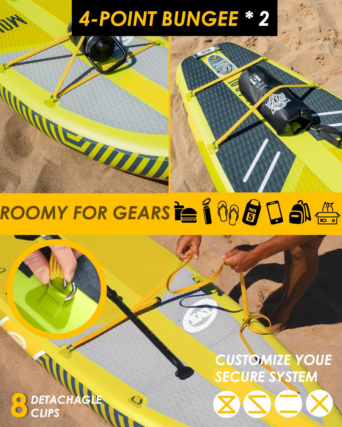 MOUSA 10’8 * 35 Extra Wide Inflatable Stand Up Paddle Board, Stable Paddleboard SUP for 2 People/Family, Anti-Slip Full EVA Deck,Shoulder Strap, 3 Handles, 100L Backpack, All-Round Sup Board, Big Fin