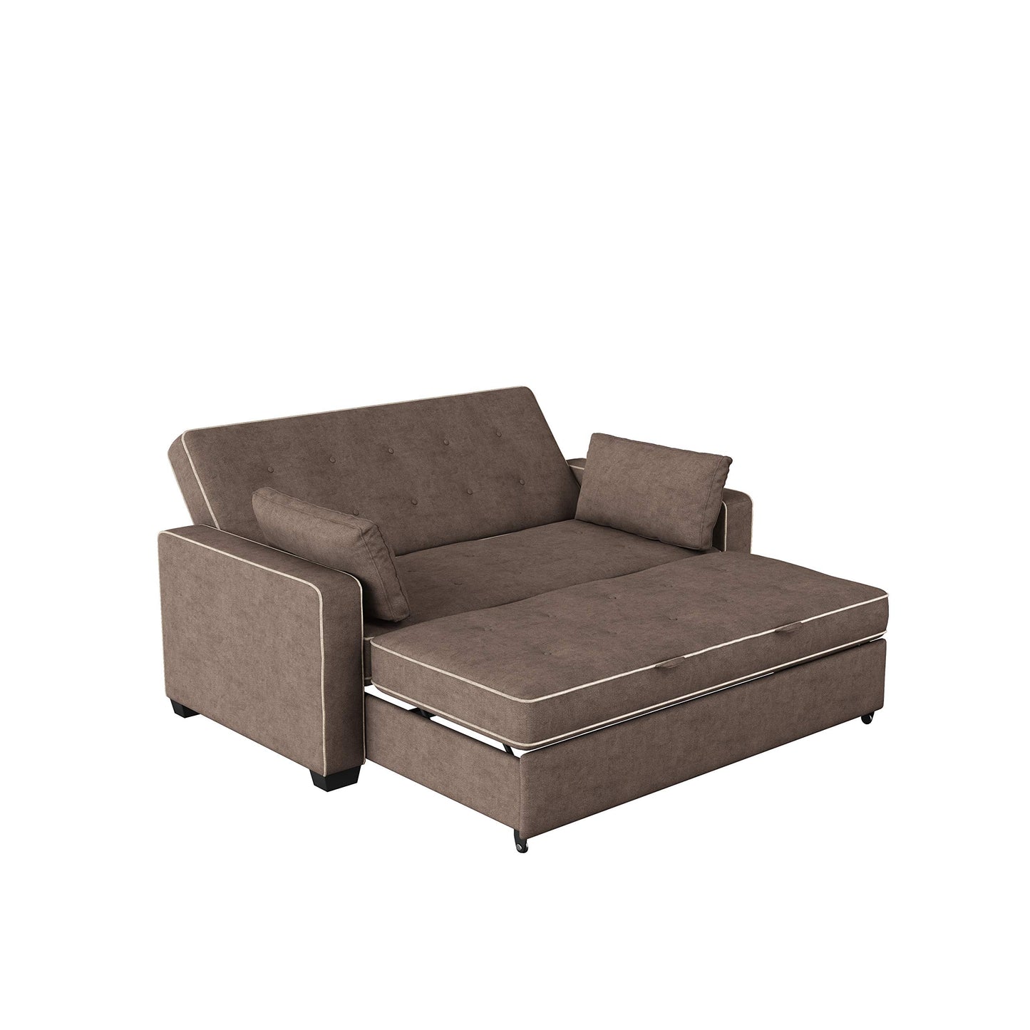 Serta Ainsley Loveseat with Pull Out Sleeper Microfiber Java Full