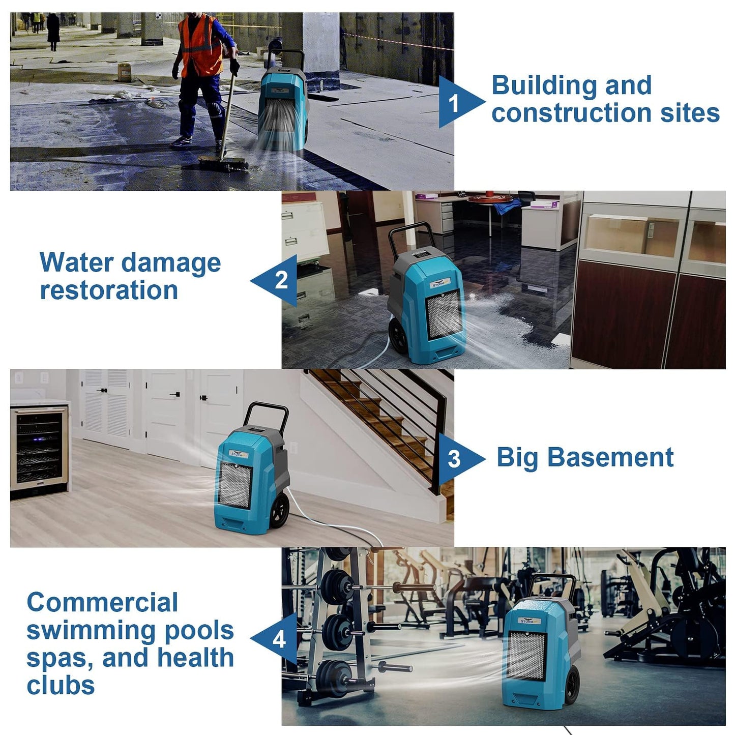 ALORAIR 180 Pints Commercial Dehumidifier with Pump Drain Hose, Smart Wi-Fi Dehumidifier for Large Basement, Industrial or Commercial Space, Smart Wi-Fi, 6 Years Limited Warranty