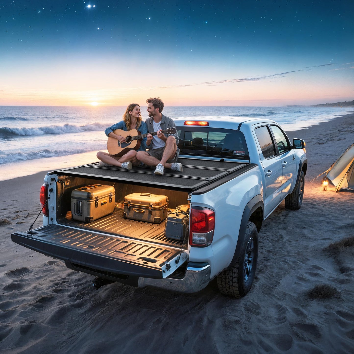 YITAMOTOR Low-Profile Hard Tri-Fold Truck Bed Tonneau Cover Compatible with Toyota Tundra 2022 2023 2024 2025 2026, 5.5 ft Bed (Excl. Trail Edition) with Deck Rail System