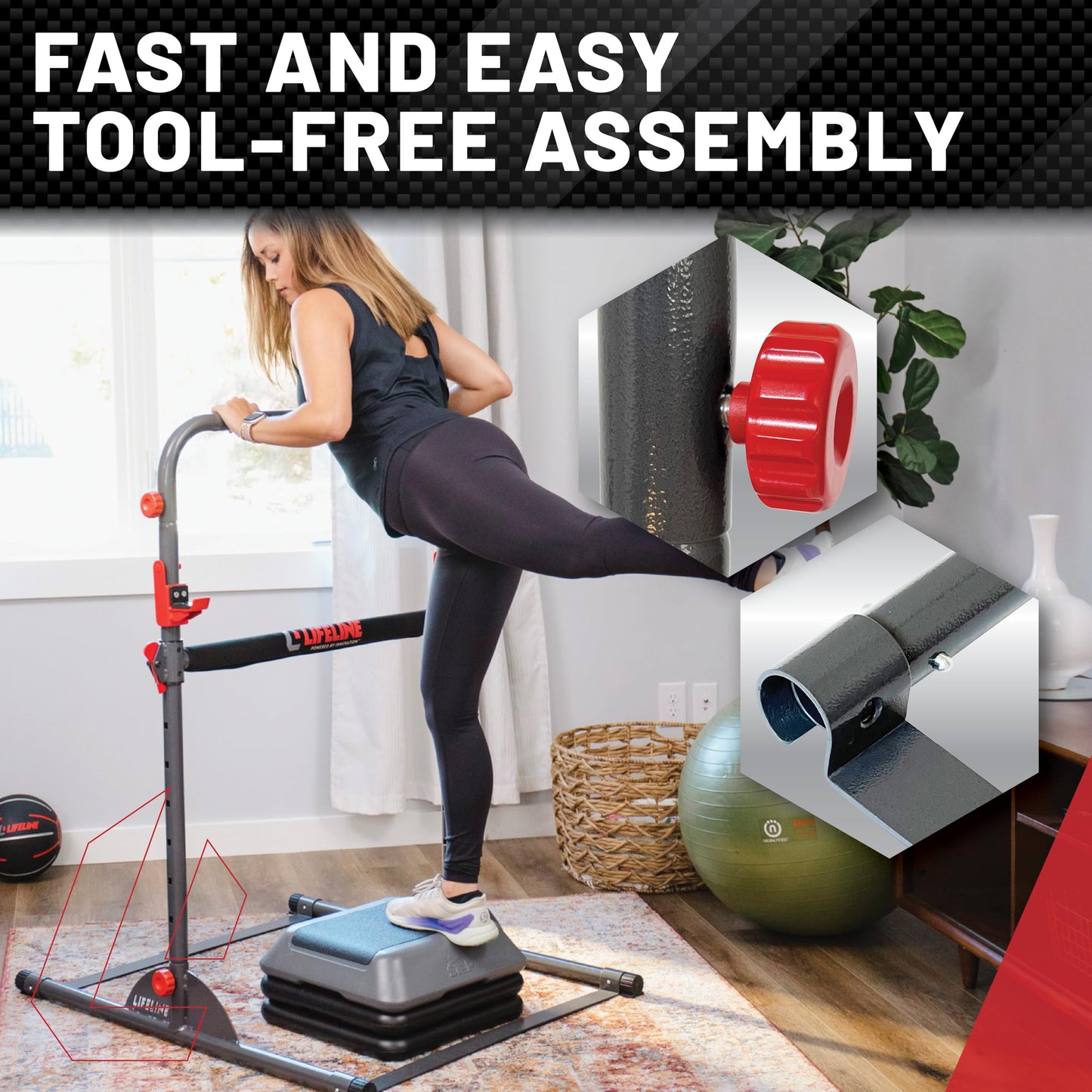 Lifeline Fitness Exer Tower - All in One Workout Station for Total Body Bodyweight Exercises - Variable Workout Equipment for Home Gym - Power Tower Full body Exercise Equipment