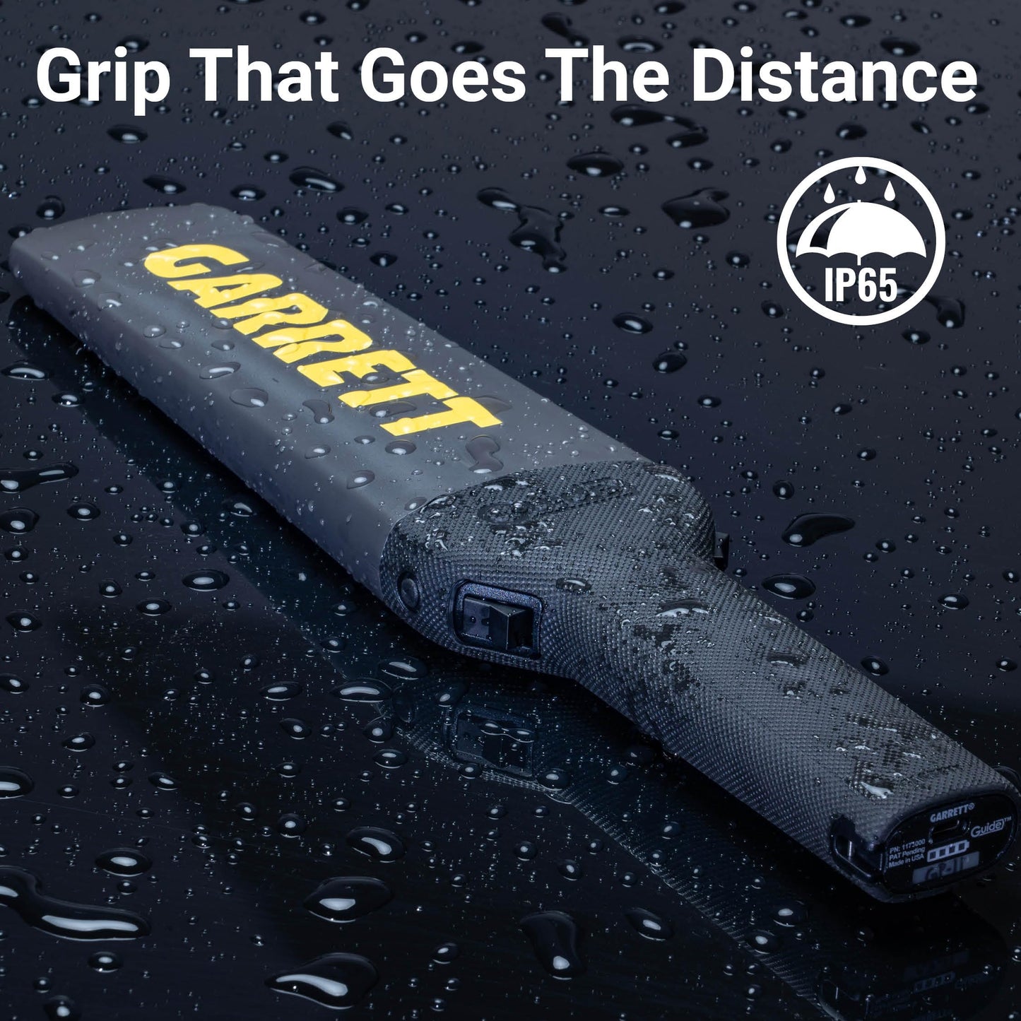 Garrett Guide Metal Detector Wand - Professional Handheld Security Scanner, Scans All Metals, Rechargeable Battery, Waterproof, Made in USA