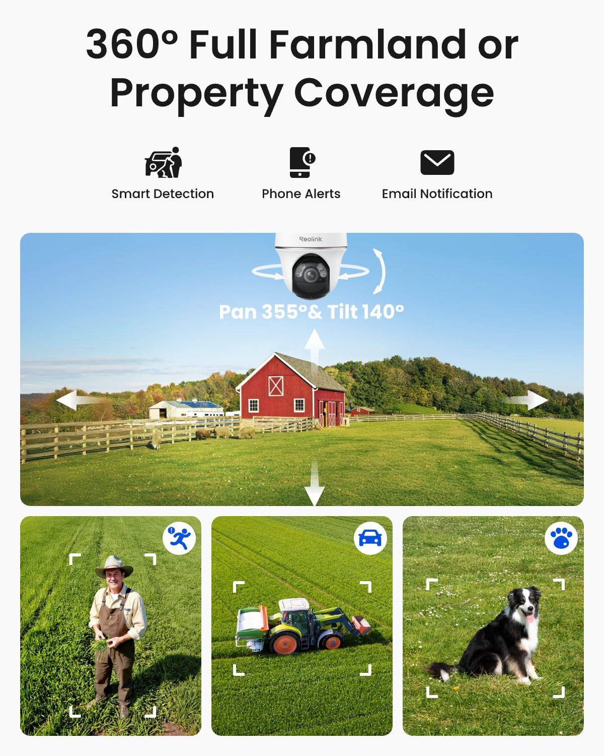 REOLINK 2K+ 4G LTE Cellular Security Camera Wireless Outdoor, 360° Pan-Tilt, No WiFi Solar Powered, 5MP Color Night Vision, Smart AI Detection, Sim+32GB SD Card Included, Go PT Plus+Solar Panel