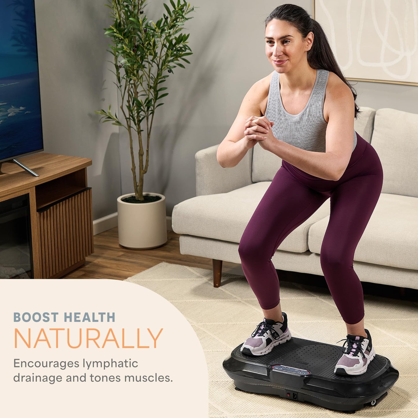 Lifepro Waver Vibration Plate Exercise Machine – High-Intensity Vibration Plate for Lymphatic Drainage – Full-Body Workout Vibrating Platform with Loop Bands – Fitness Equipment for Strength & Toning