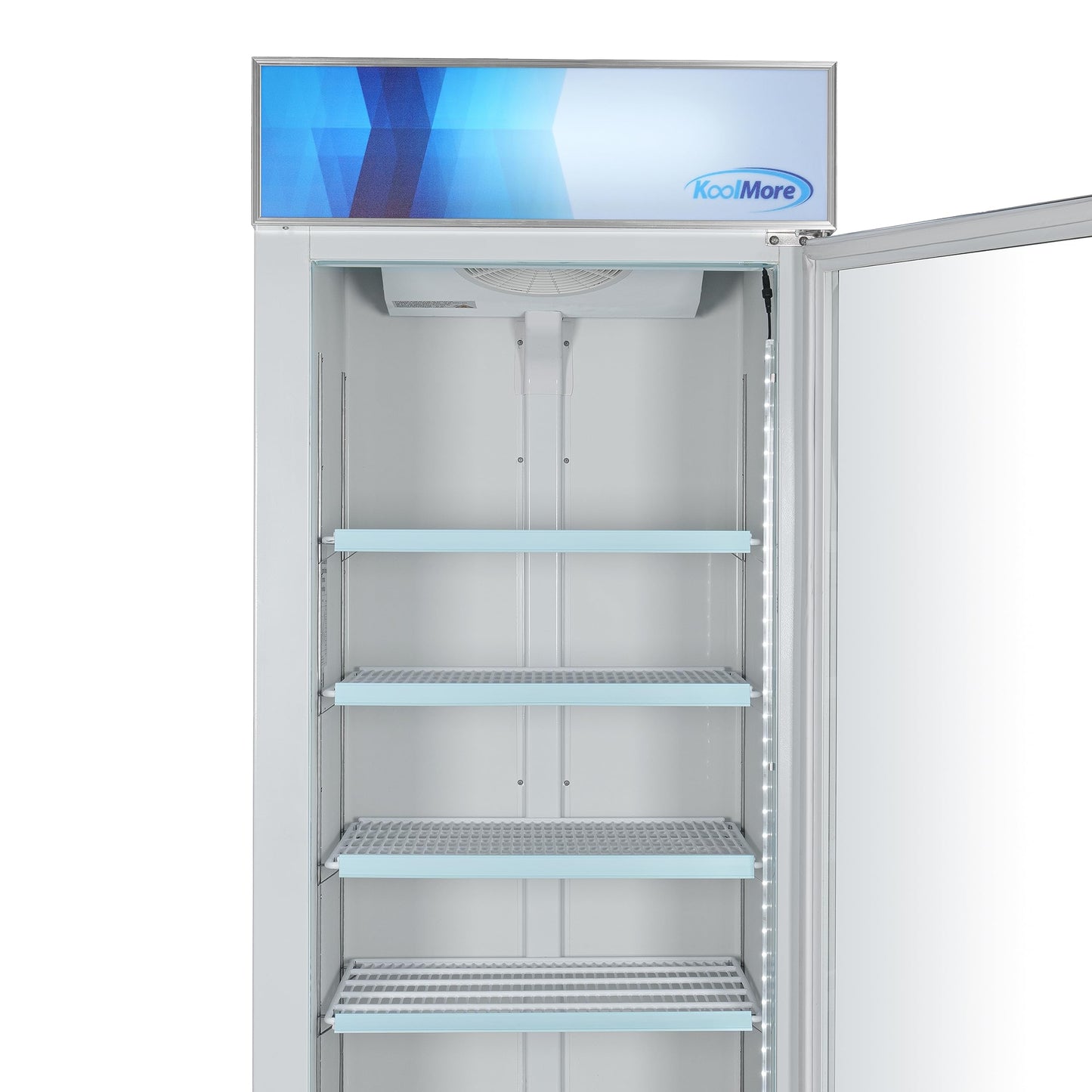 KoolMore 31 in. Commercial One Glass Door Display Upright Freezer Merchandiser in White 23 Cu. Ft. (MDF-1GD-23C-WH)