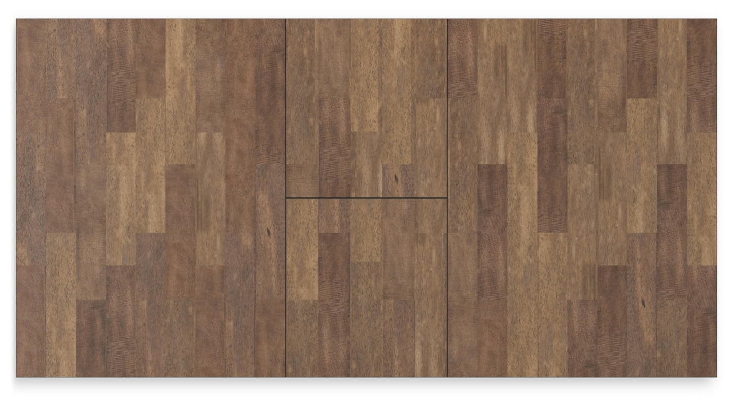 Signature Design by Ashley Wildenauer Dining Extension Table, Self-Storing Butterfly Leaf, Seats 8, Hardwood Solids, 40" W x 78" D x 30.13" H, Black & Dark Brown