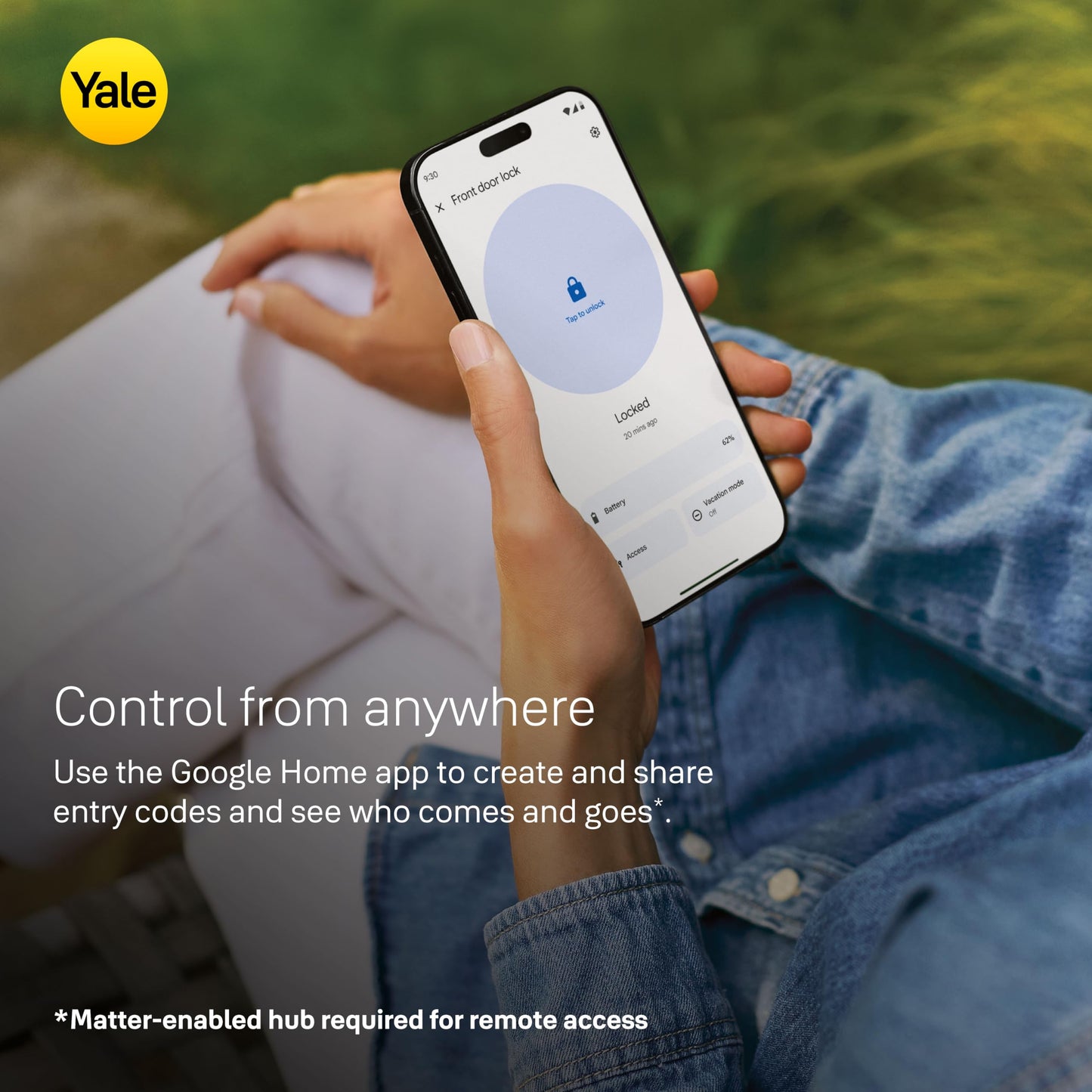 Yale Matte Black Keyed Deadbolt Smart Lock with Google Matter, YRD510-MT1-BLK