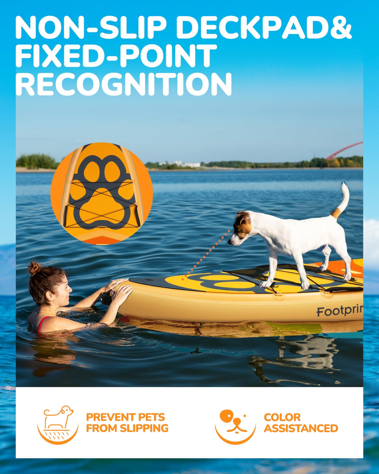 Bigfly 11'6"x35"x6" Inflatable Non-Slip Stand Up Paddle Boards with Accessories, Anti-Slip Scratch Resistant Widened SUP Board for Pet Dog Family Board Travel Leisure