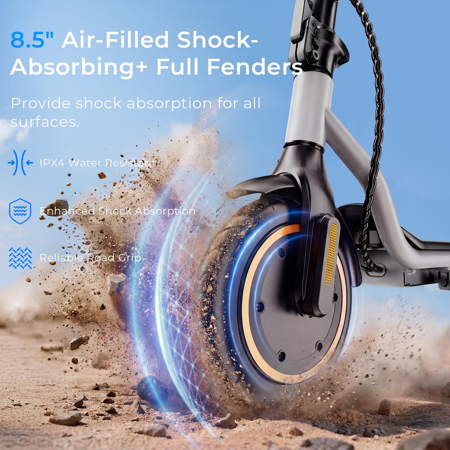 WAWSCOTE Electric Scooters - Electric Scooter Adults, 500W Motor, 8.5" Tire, 18/21/25 Max MPH, 21/28 Miles Range, APP Control, Cruise Control, Folding Commuting Escooter