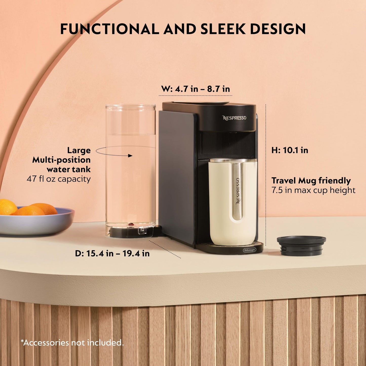 Nespresso Vertuo Up Coffee and Espresso Maker by DeLonghi, Graphite