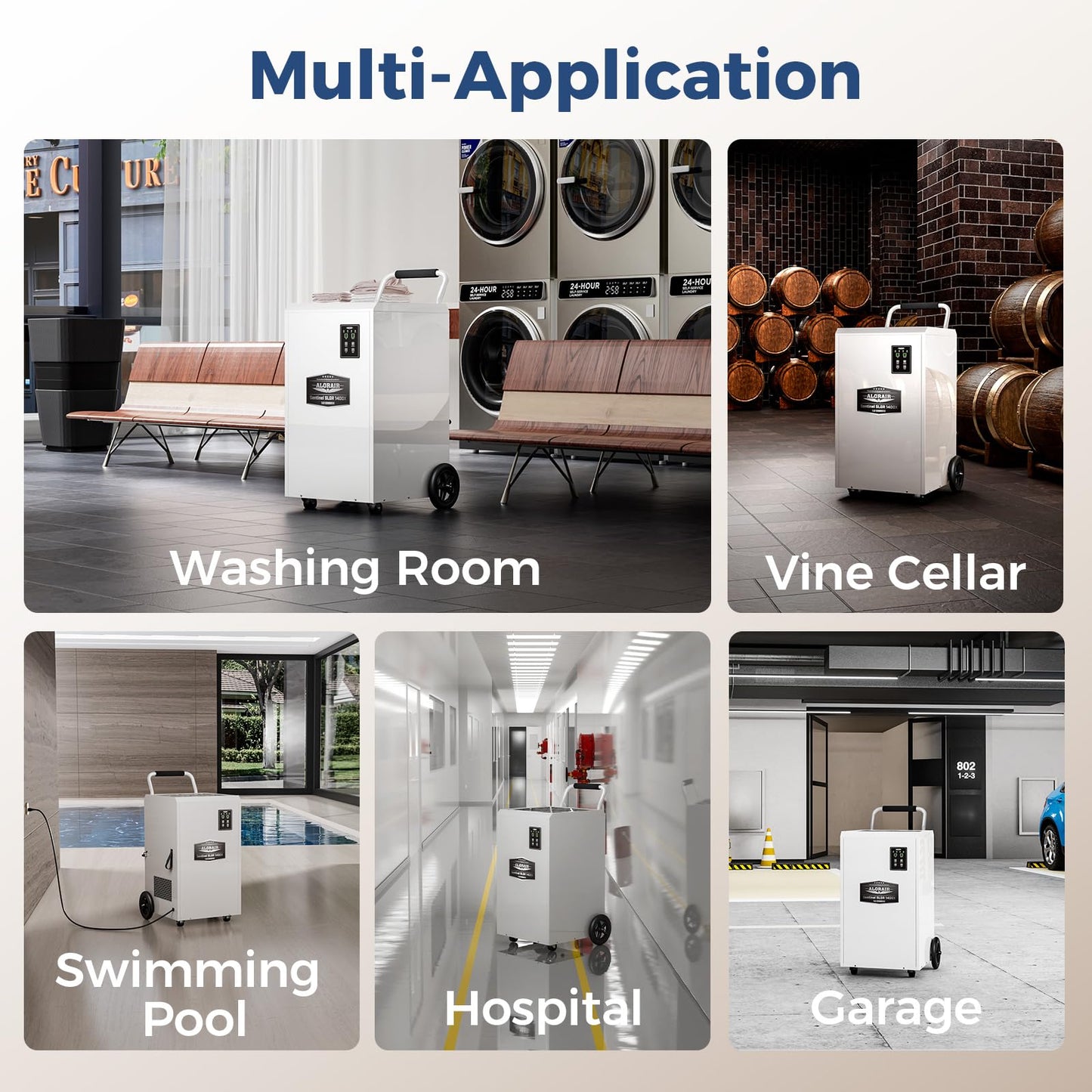 ALORAIR Commercial Dehumidifier 275 Pints with Drain Hose SLGR Tech High Efficient Industrial Dehu for Water Damage Restore, Basement, Warehouse, Home Use, Garage, 6 Years Limited Warranty