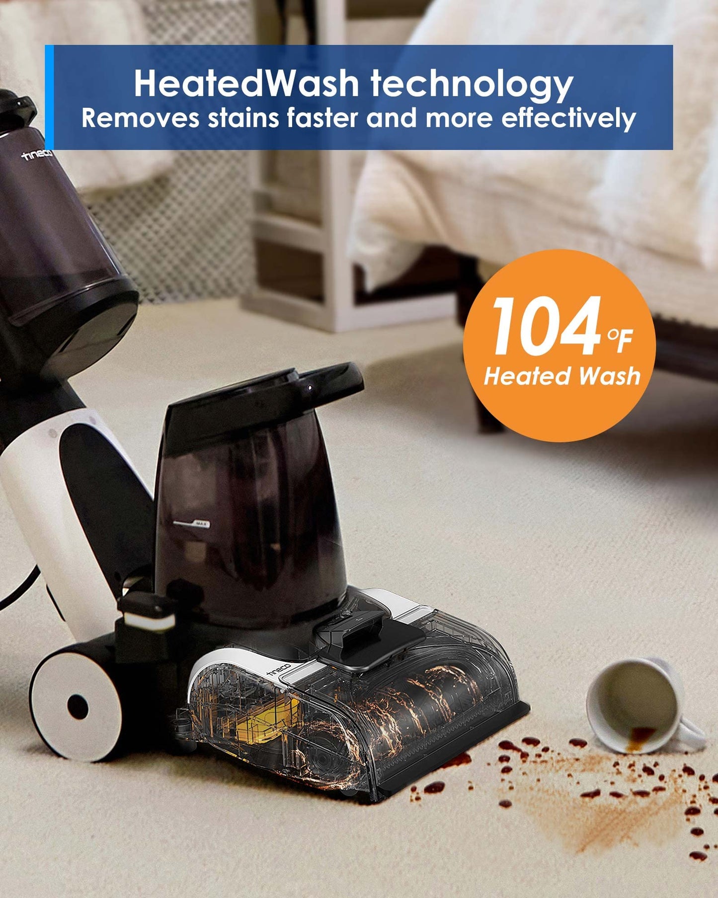 Tineco CARPET ONE Smart Carpet Cleaner Machine, Lightweight Carpet Shampooer and Portable Upholstery Cleaner with LED Display, Pet Carpet Cleaner with Spot Cleaner