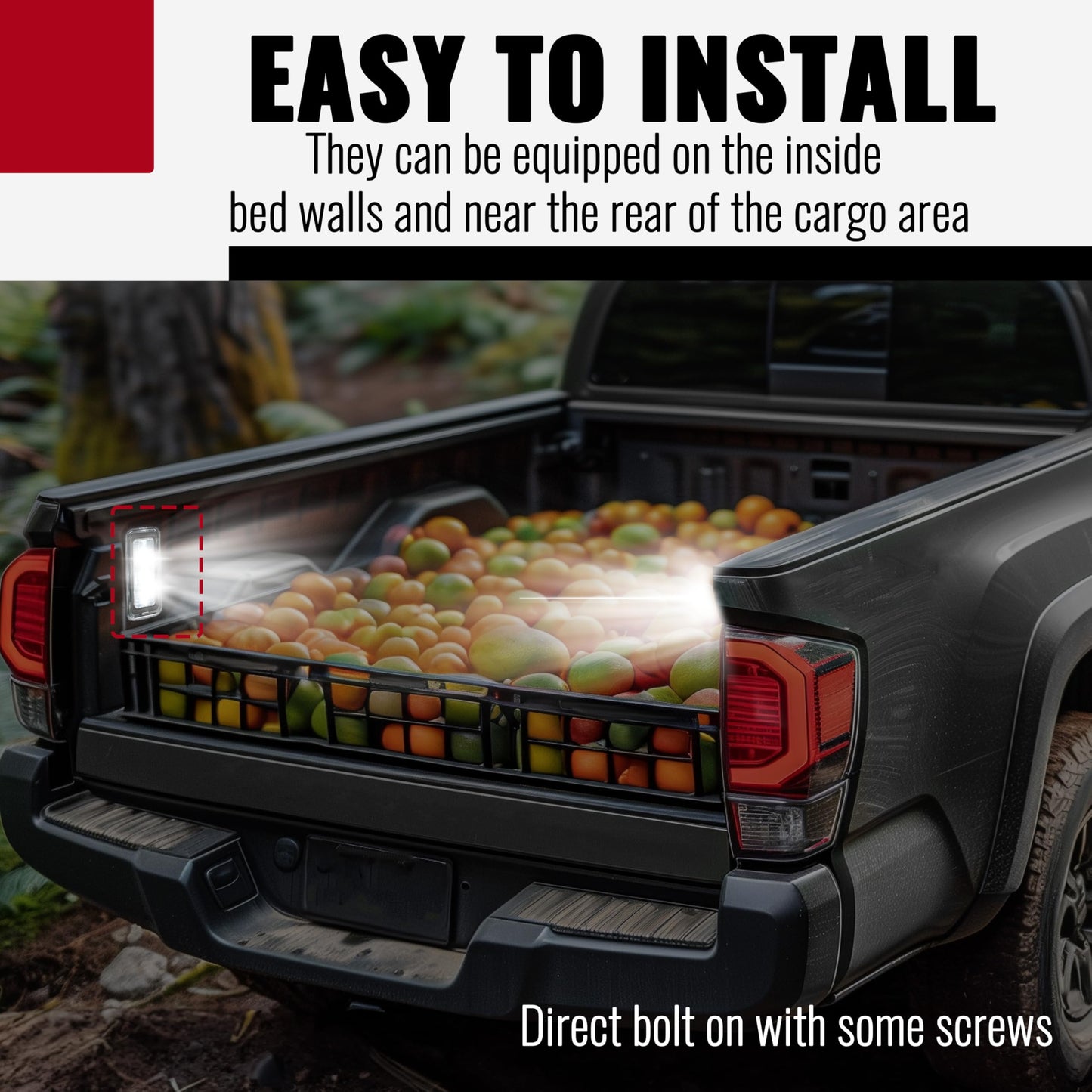 KUAFU LED Bed Lighting Kit for 2020-2023 Toyota Tacoma, Clear Lens, Plastic, Model GO-2277