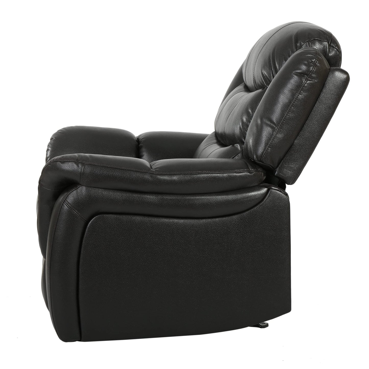 Christopher Knight Home GDFStudio Great Deal Furniture Merit Black Leather Recliner/Glider Chair