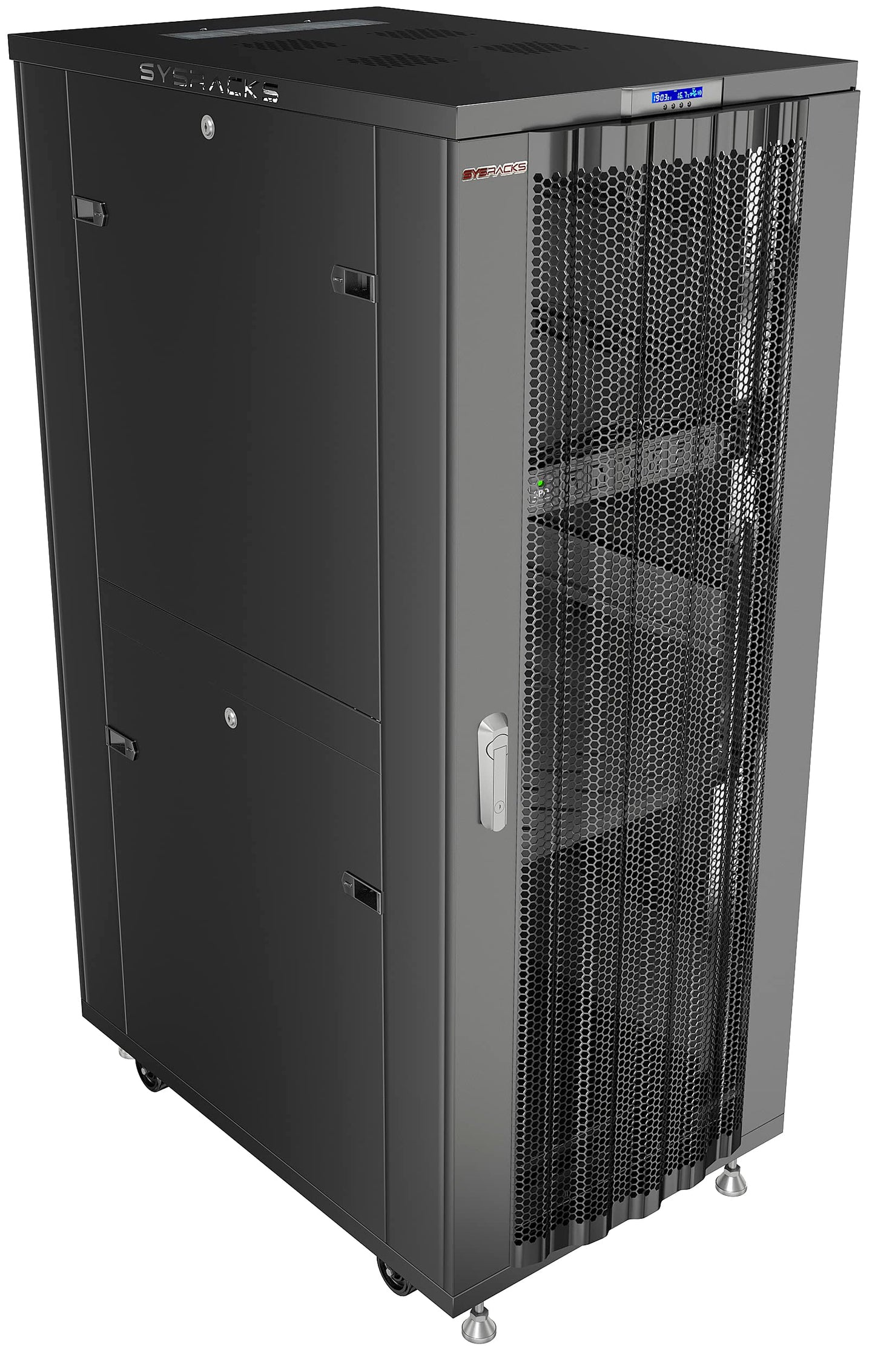 Sysracks 37U Server Rack Cabinet, 39” Deep 19” Floor Standing Enclosed Network Rack for Home Lab, NAS, UPS & AV Gear, Vented Doors, 4 Fans, PDU, Shelf, 1600 lb Capacity