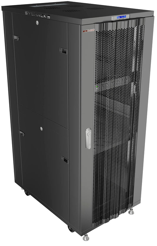 Sysracks 37U Server Rack Cabinet, 39” Deep 19” Floor Standing Enclosed Network Rack for Home Lab, NAS, UPS & AV Gear, Vented Doors, 4 Fans, PDU, Shelf, 1600 lb Capacity