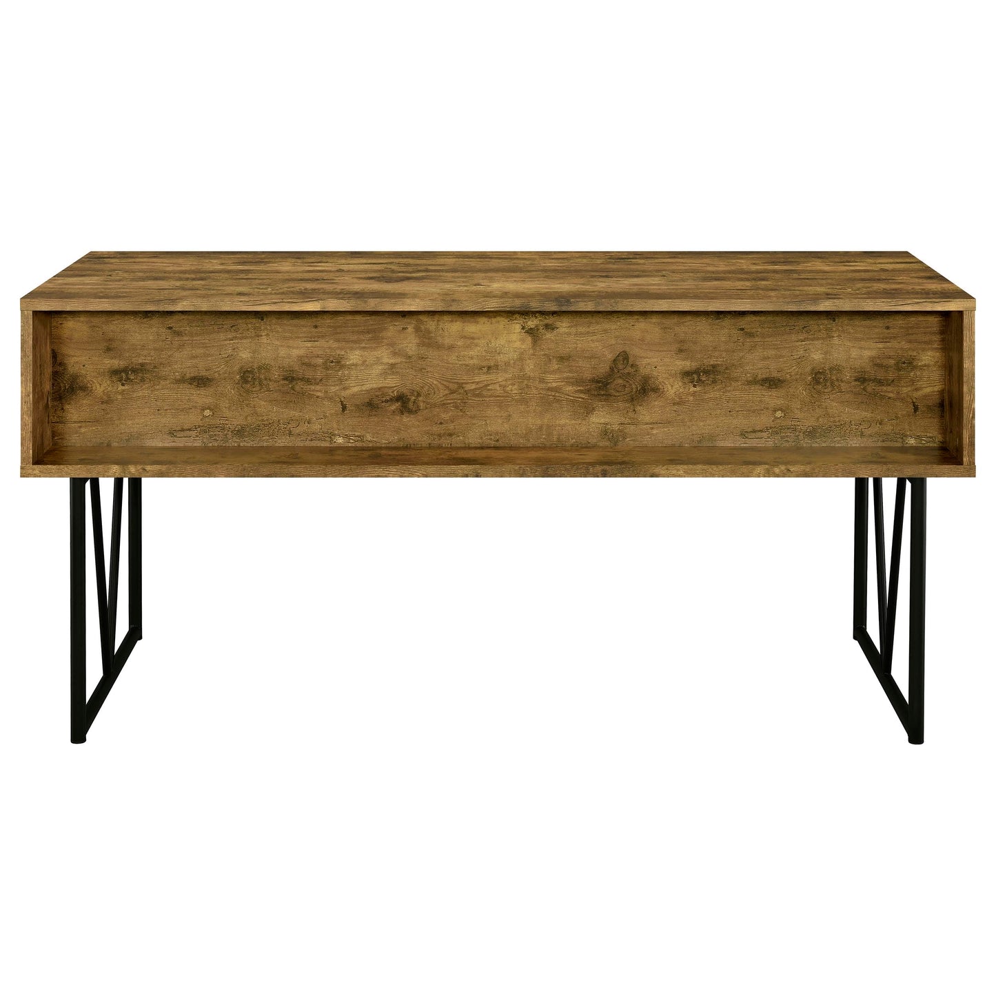 Coaster Home Furnishings Analiese Rustic 63-Inch 4-Drawer Home Office Computer Writing Desk Study Table with Storage Engineered Eco-Friendly Wood Look Laminate Sturdy Steel Base Rustic Nutmeg 800999