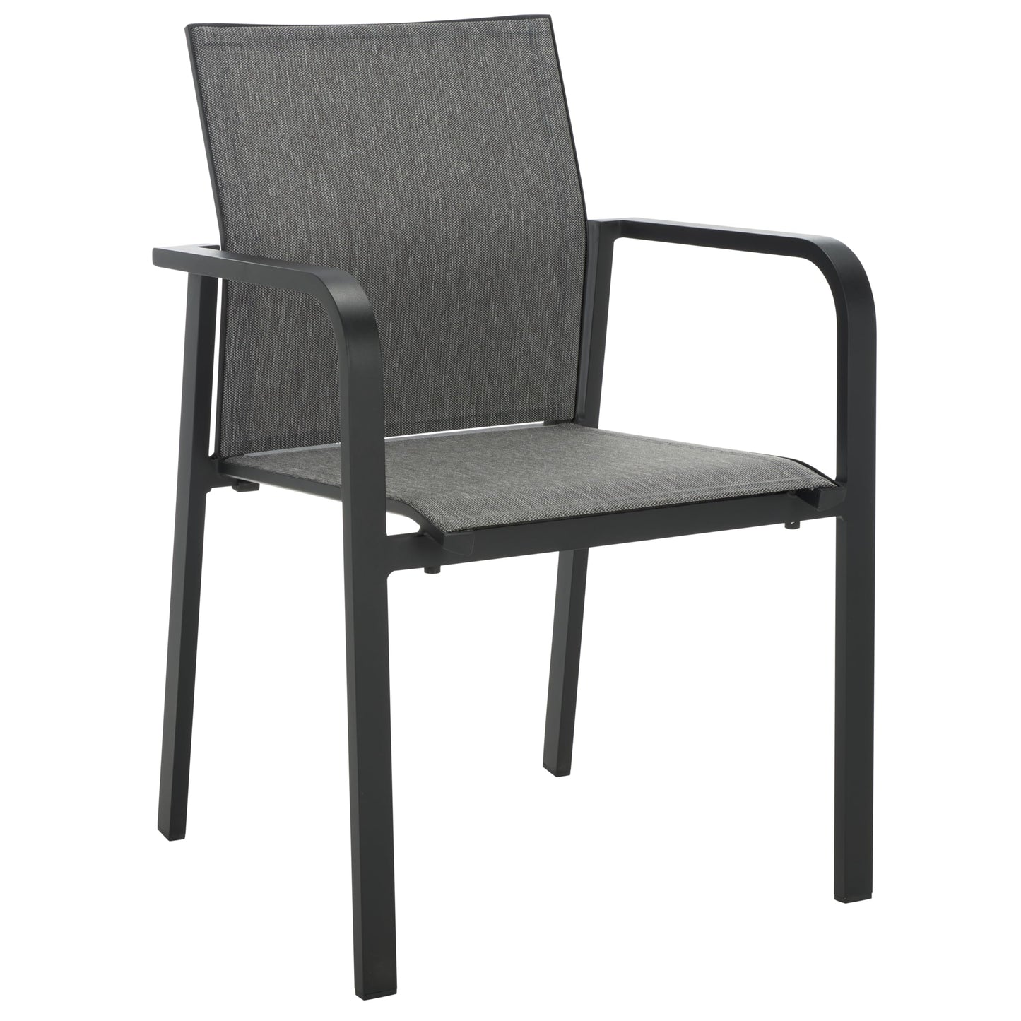 SAFAVIEH Outdoor Patio Furniture Dexter Black Armchair Set of 2 (Fully Assembled)