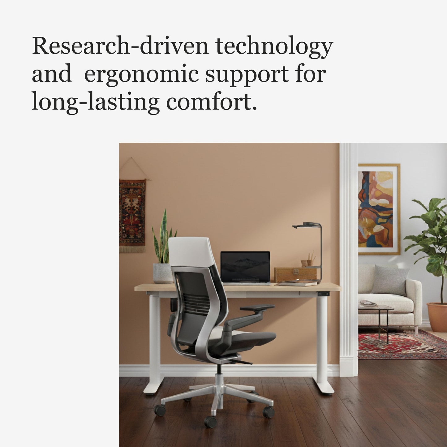 Steelcase Gesture Office Chair - Ergonomic Work Chair with Wheels for Carpet - Comfortable - Intuitive-to-Adjust for Desk - 360-Degree Arms - Coconut Yellow Fabric
