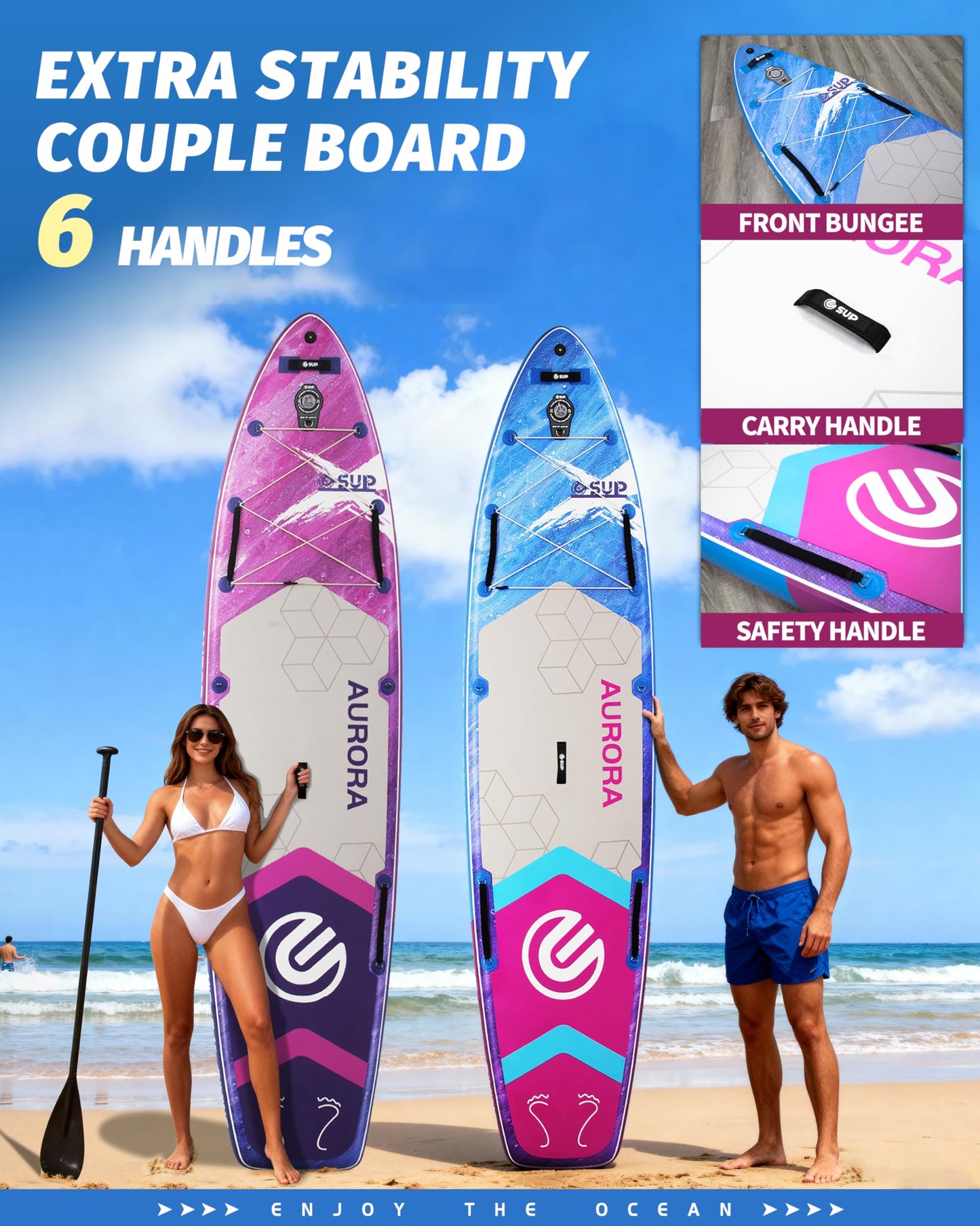 ESUP Extra Wide Inflatable Paddle Board 11’6" ×34/35" ，Super Stable Stand Up Paddleboards for 2 Person/Family/Large Size, Inflatable SUP with Paddle, Pump & Shoulder Strap