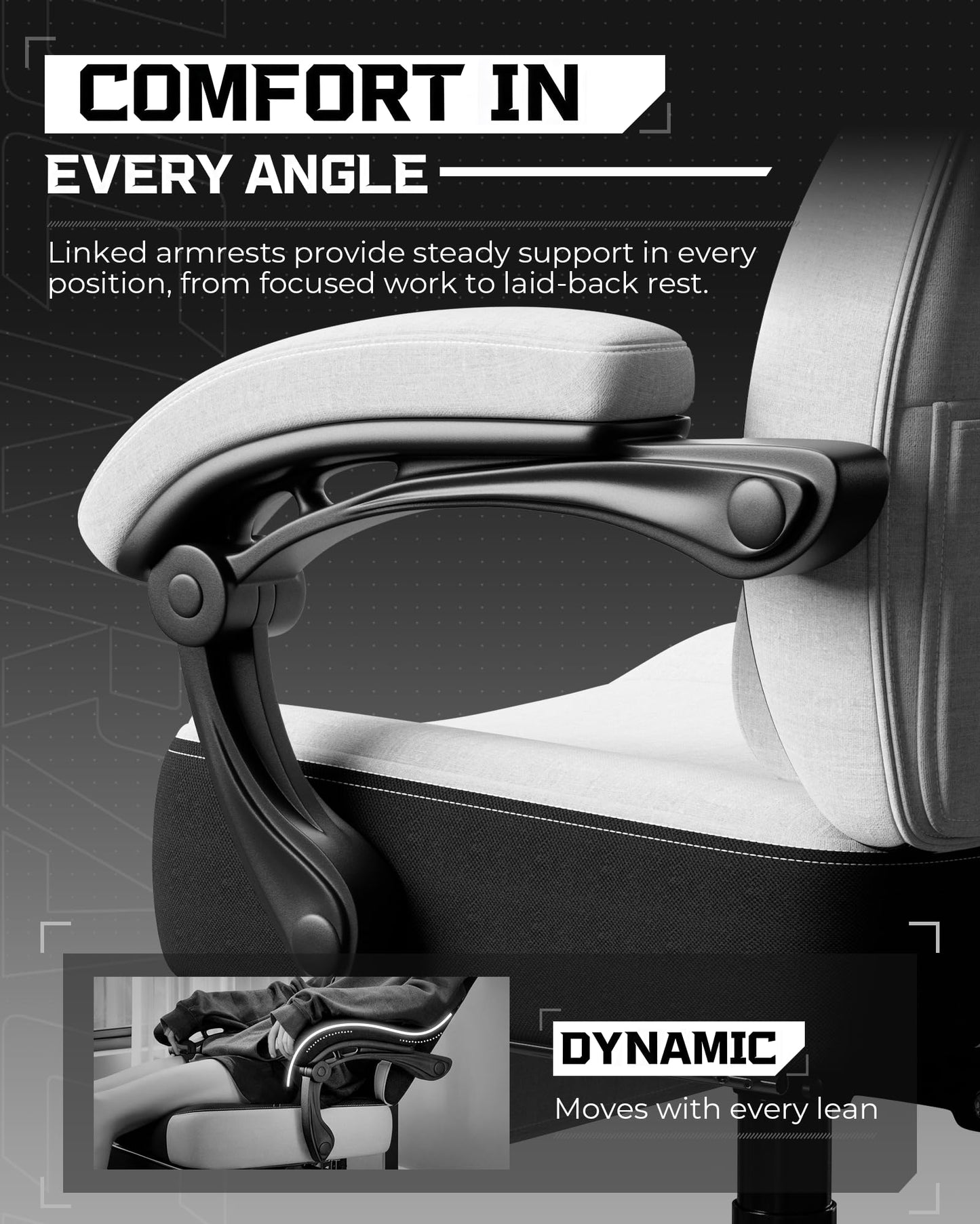 GTPLAYER Gaming Chair, Computer Chair with Footrest and Lumbar Support for Adults, 360°-Swivel Big & Tall Reclining Seat for Office or Gaming (White)