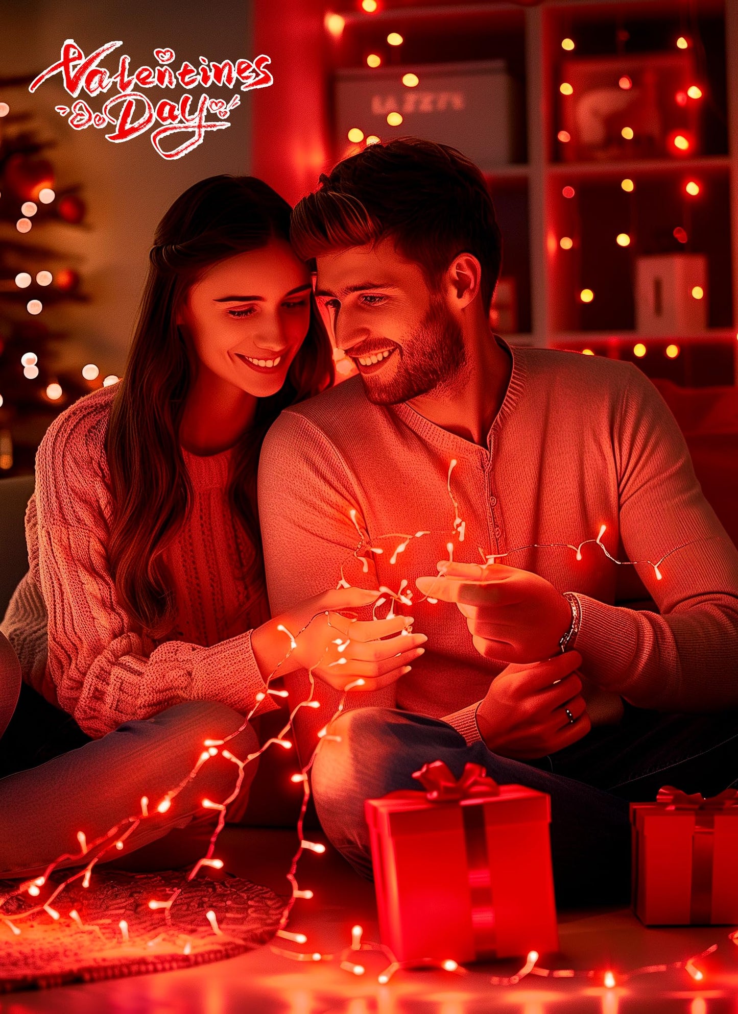 Minetom 100 LED Mini String Lights, 39 Feet, USB Operated, Waterproof, Red, Indoor Holiday Decor, Model 81f52da7-2600-4e92-a