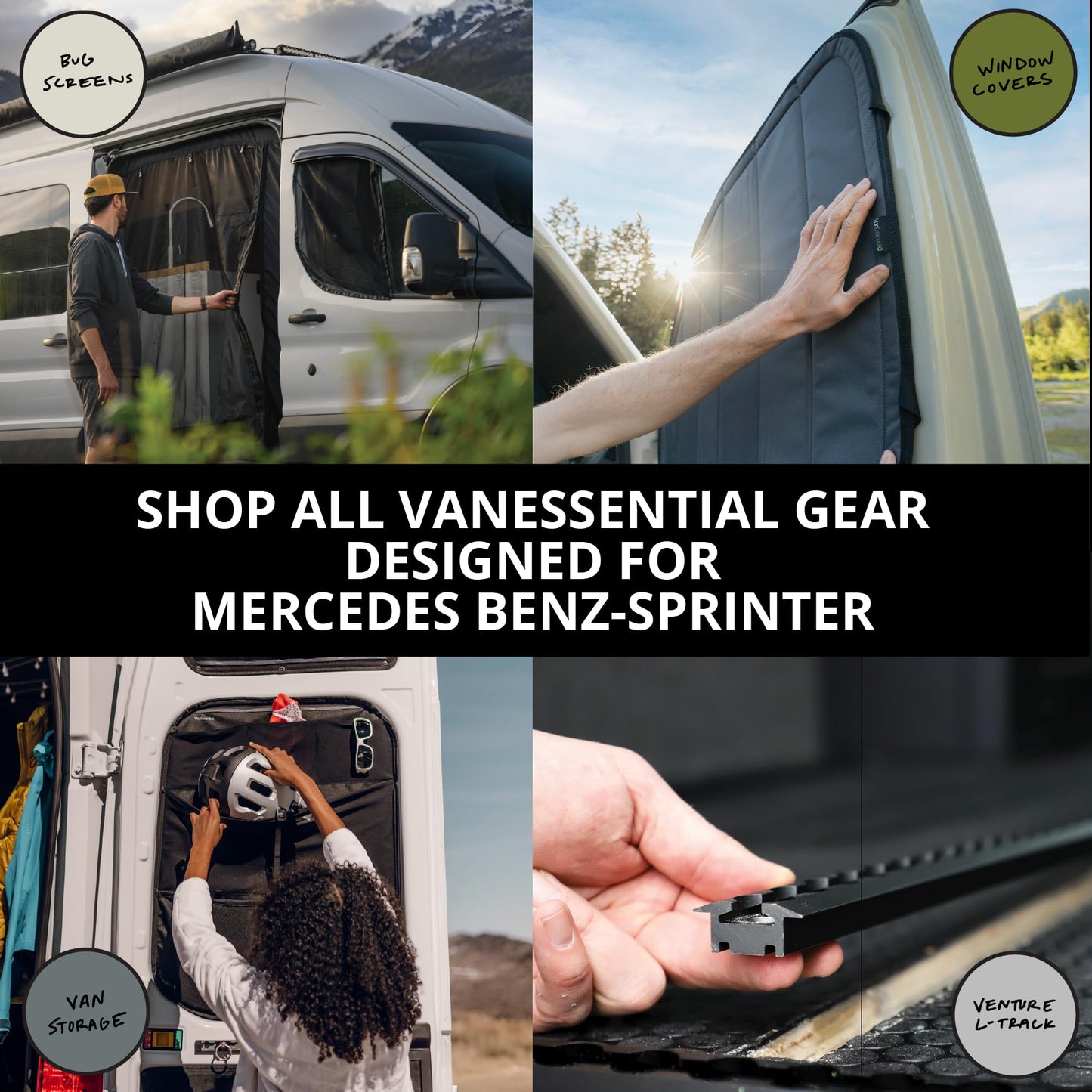 VanEssential Rear Door MIDDLE Storage Panels (Pair) Designed for Mercedes-Benz NCV3 Van (Years 2007-2018)