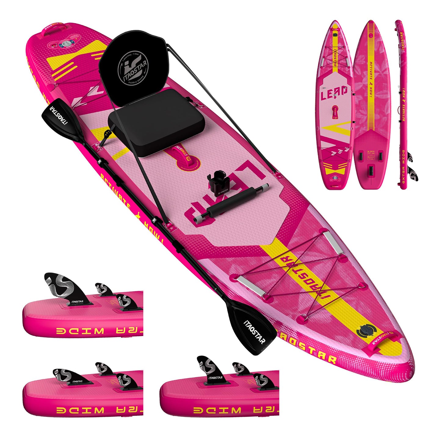 iTAOSTAR Lead 12' × 35" Inflatable Stand Up Paddle Board with Seat, Extra Wide SUP Board with 5 Fins Stable Design for Youth, All Skill Levels, Lakes, Oceans & Fishing
