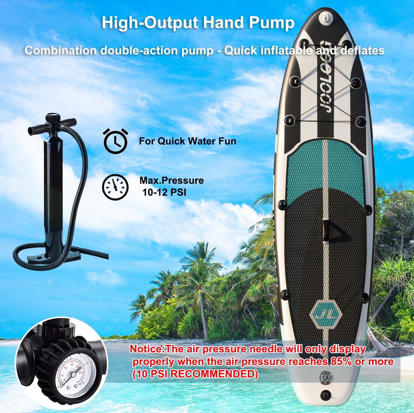 Inflatable Stand Up Paddle Board with Seat, 10'6" SUP 440LBS, Recreational Paddleboard for Adults Beginners, Blow Up Paddle Board with Fishing Design, Camera Mount, Cooler Bag & Full Accessories