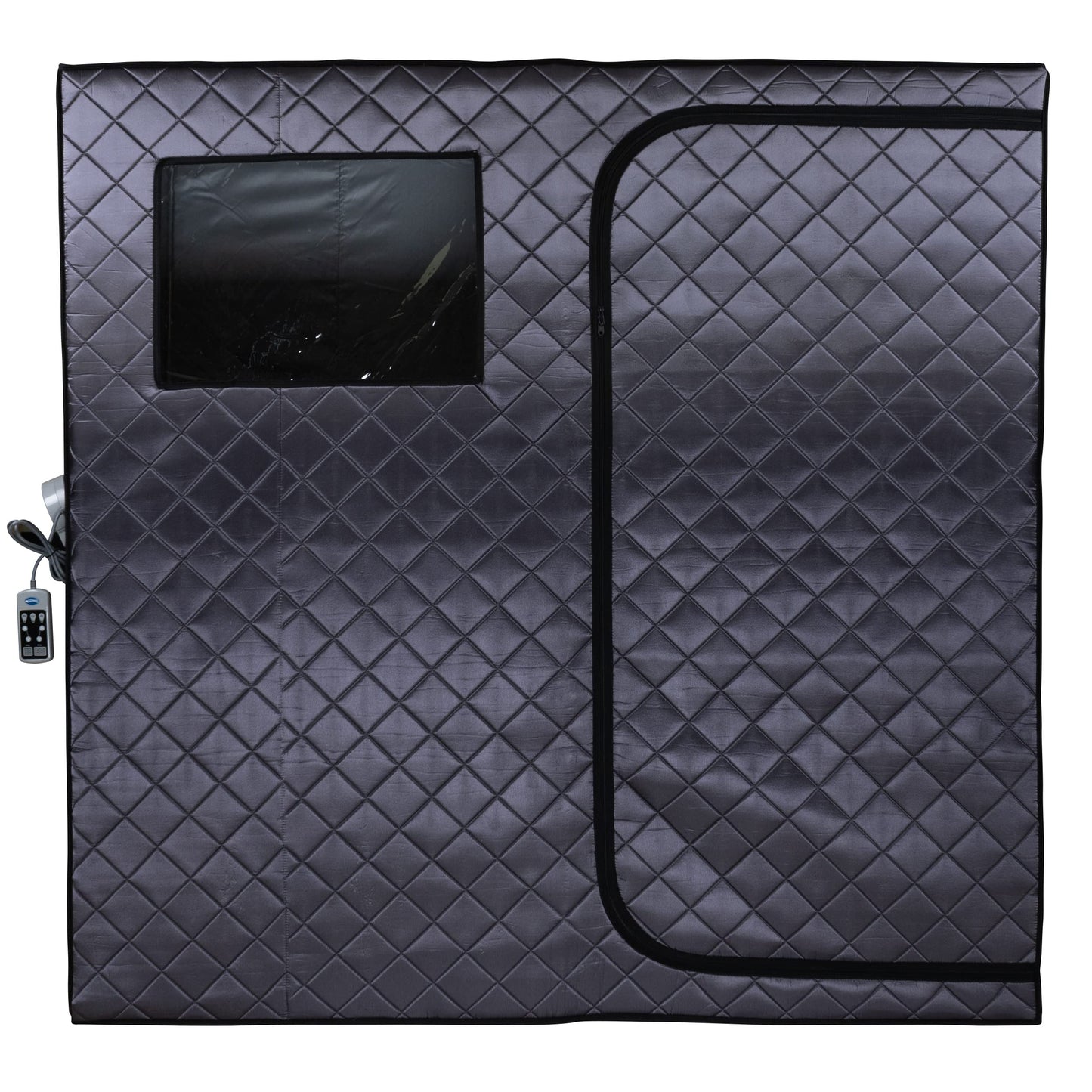 Durasage Portable Full Size Infrared Sauna for at Home Ultra Low EMF Infrared Panels LED Lighting, Heating Foot Pad, Ceramic Heat Fan (2-Person), Gray, Updated Version