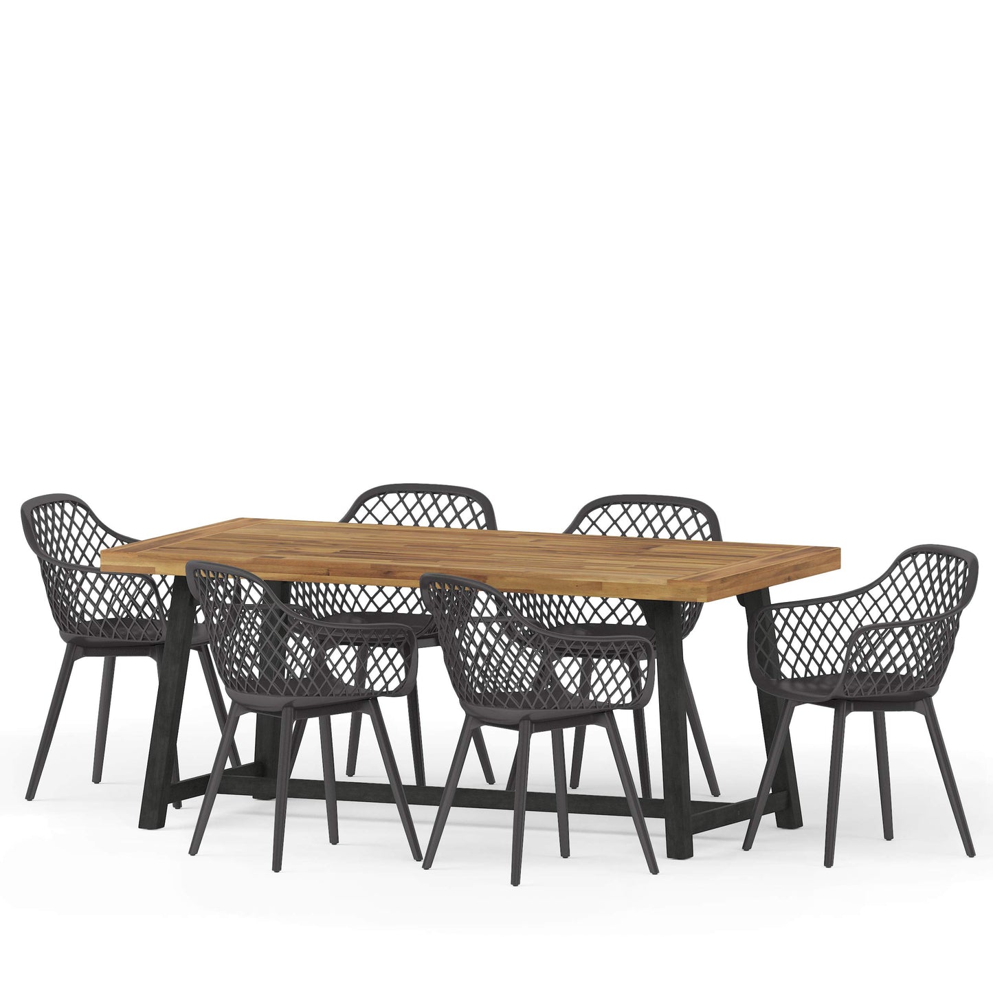 Christopher Knight Home Patrice Outdoor Dining Sets, Black + Sandblast Black