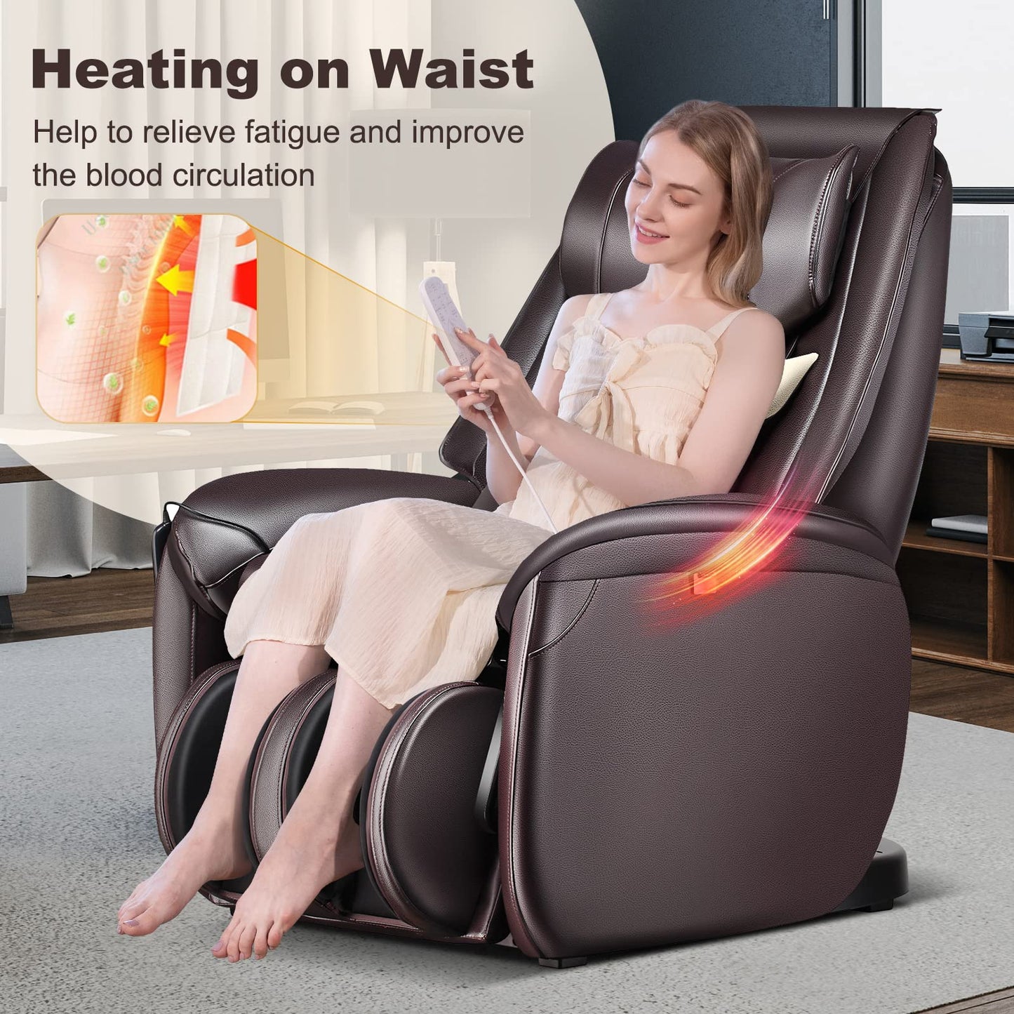 Giantex Massage Chair Full Body, Electric Recliner Chair w/Zero Gravity, SL Track, Reversible Footrest, Back Heater, Wheels, Shoulder Detection, Calf Airbag, No Installation, Free Indoor Delivery