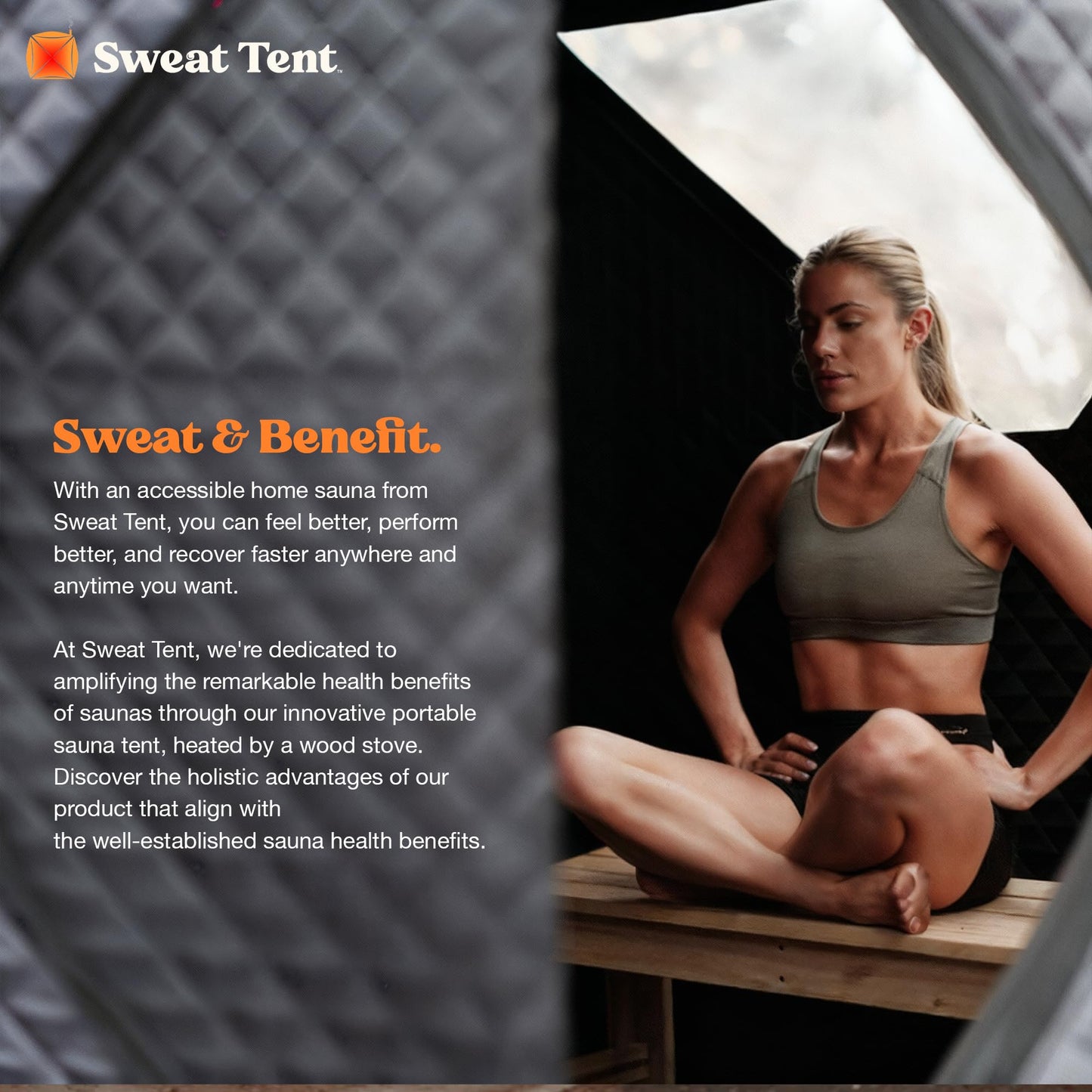 SweatTent Portable Outdoor Sauna (Large) – Tent Only, Accessories Sold Separately – Wood-Fired Compatible, Quick Assembly – High-Temp Recovery Sauna for 6 Adults – Backyard & Camping Use