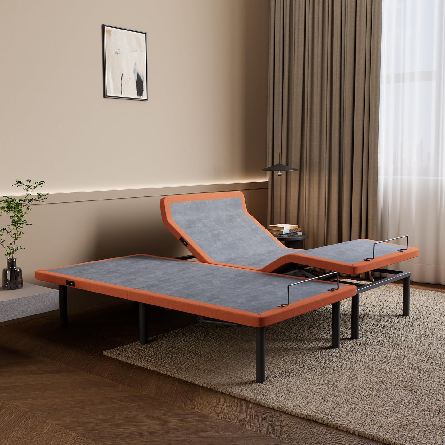 ESHINE Adjustable Bed Frame - Split King Bed Base with Massage, Pillow-tilt, Smart APP Control, Ergonomic Incline, Zero Gravity, Dual USB Port, Under Bed Light, Wireless Remote, 5000 Series