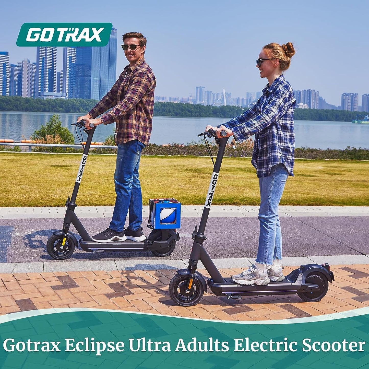 Gotrax ECLIPSE ULTRA Electric Scooter for Adults, Max 38 Mile & 20Mph by 500w Motor, 10" Tire, Bright Headlight Taillight, Aluminum Alloy Frame & Cruise Control, Foldable Escooter for Commute