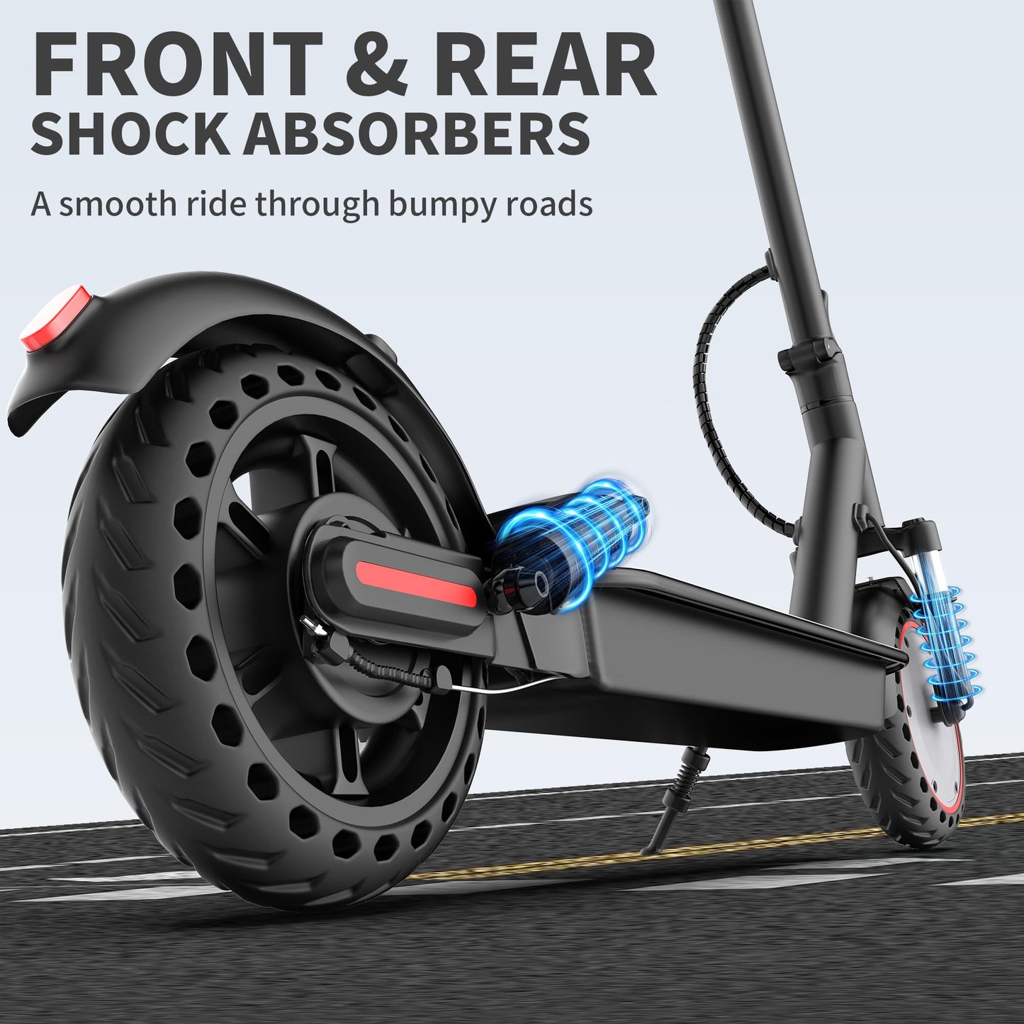 Aovowheel Electric Scooter for Adults, APP, Folding E Scooter with 350W Motor 19 Mph Top Speed, Max 23 Miles Long Range, 8.5''Tires Commuting Scooters with Dual Brakes System